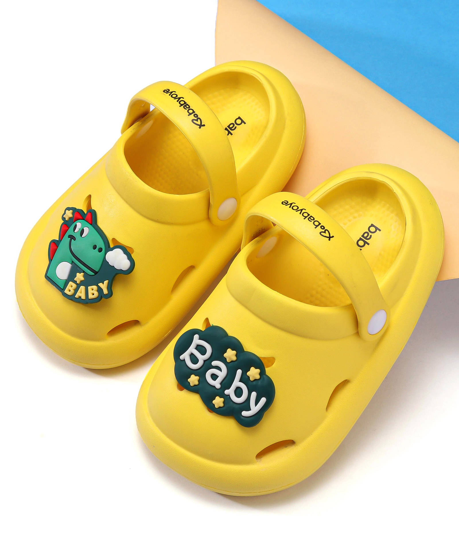 Babyoye Clogs with Back Strap Closure - Yellow-picture-17