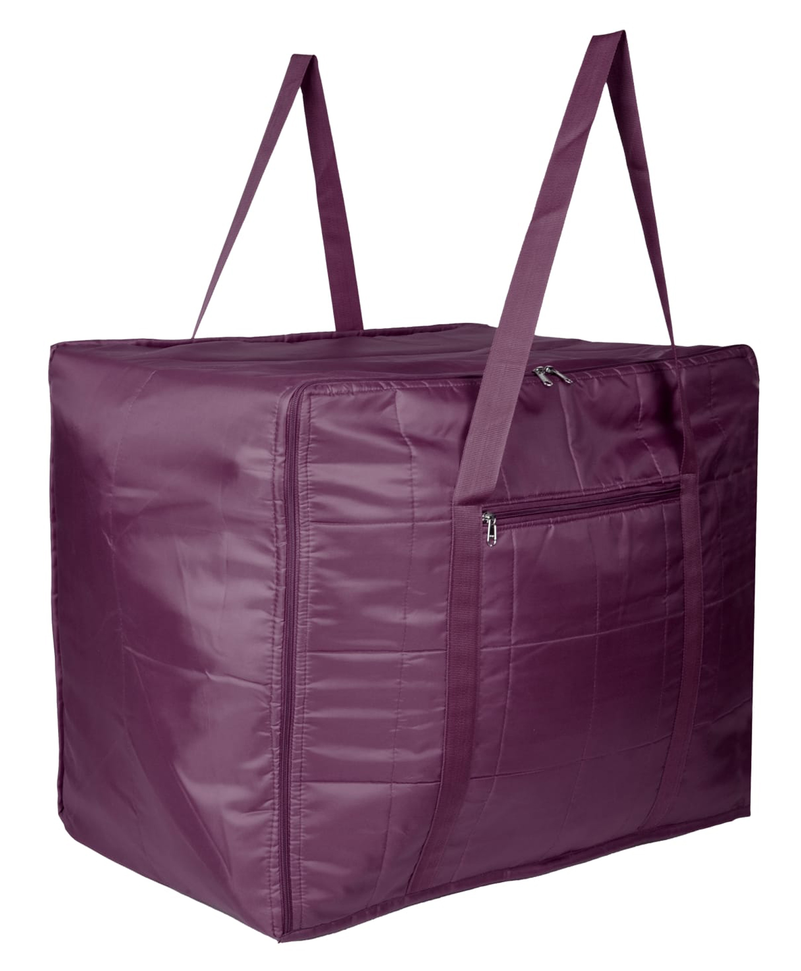 Kuber Industries Storage Attachi Bag  Parachute Travel Storage Bag  Underbed Storage Bag  Storage Organizer for Clothes  Zipper Closure Blanket Bag with Handle  Large  Maroon