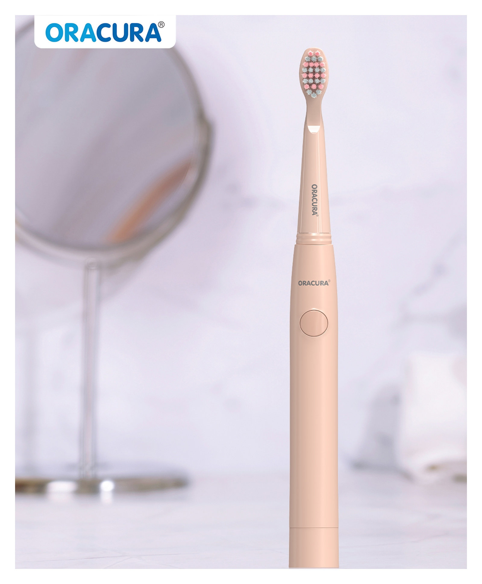 ORACURA SB100 Sonic Lite Electric Battery Operated Toothbrush Peach-picture-20