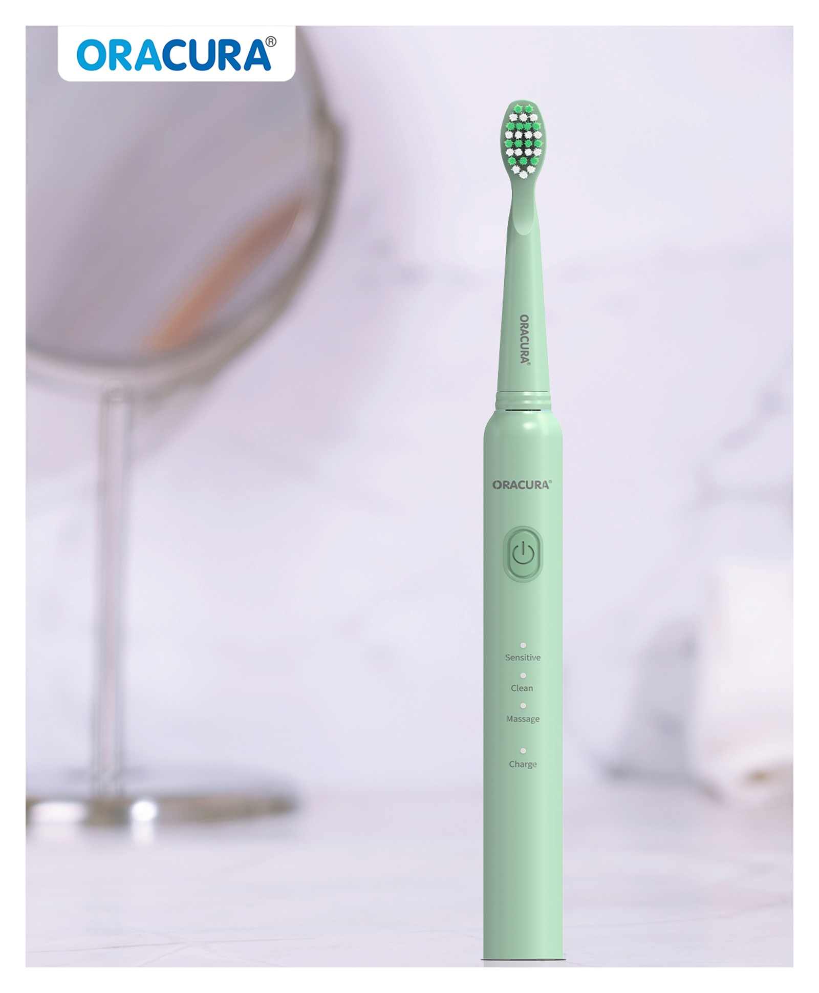 ORACURA SB200 Sonic Lite Electric Rechargeable Toothbrush Green-image-49