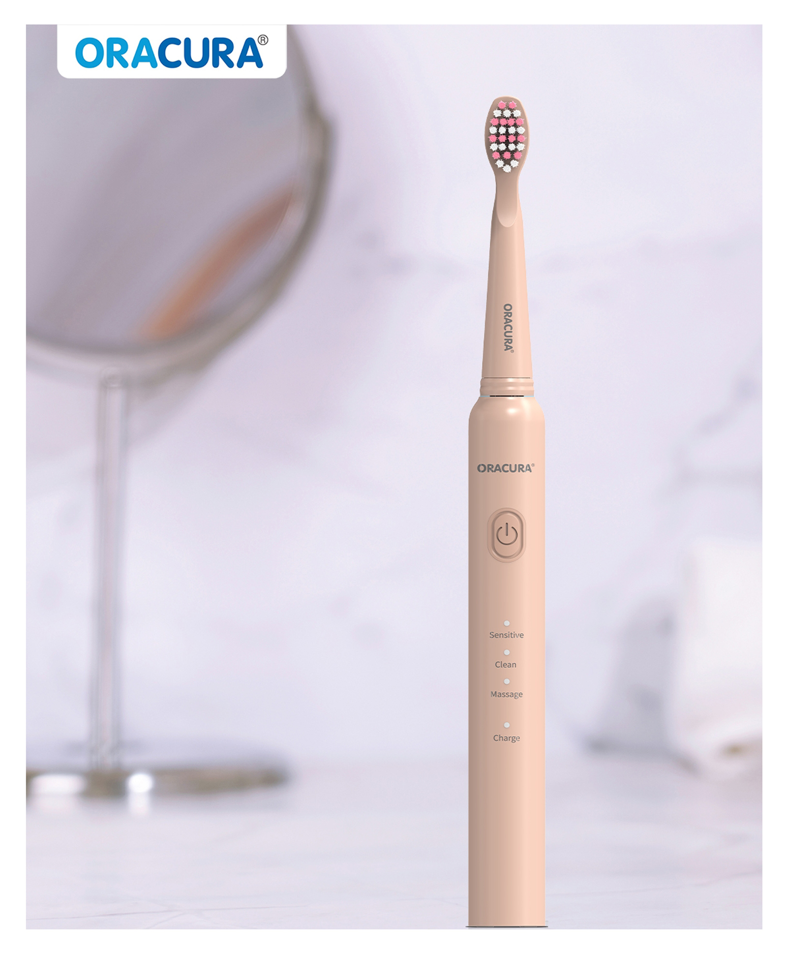 ORACURA SB200 Sonic Lite Electric Rechargeable Toothbrush Peach-picture-20