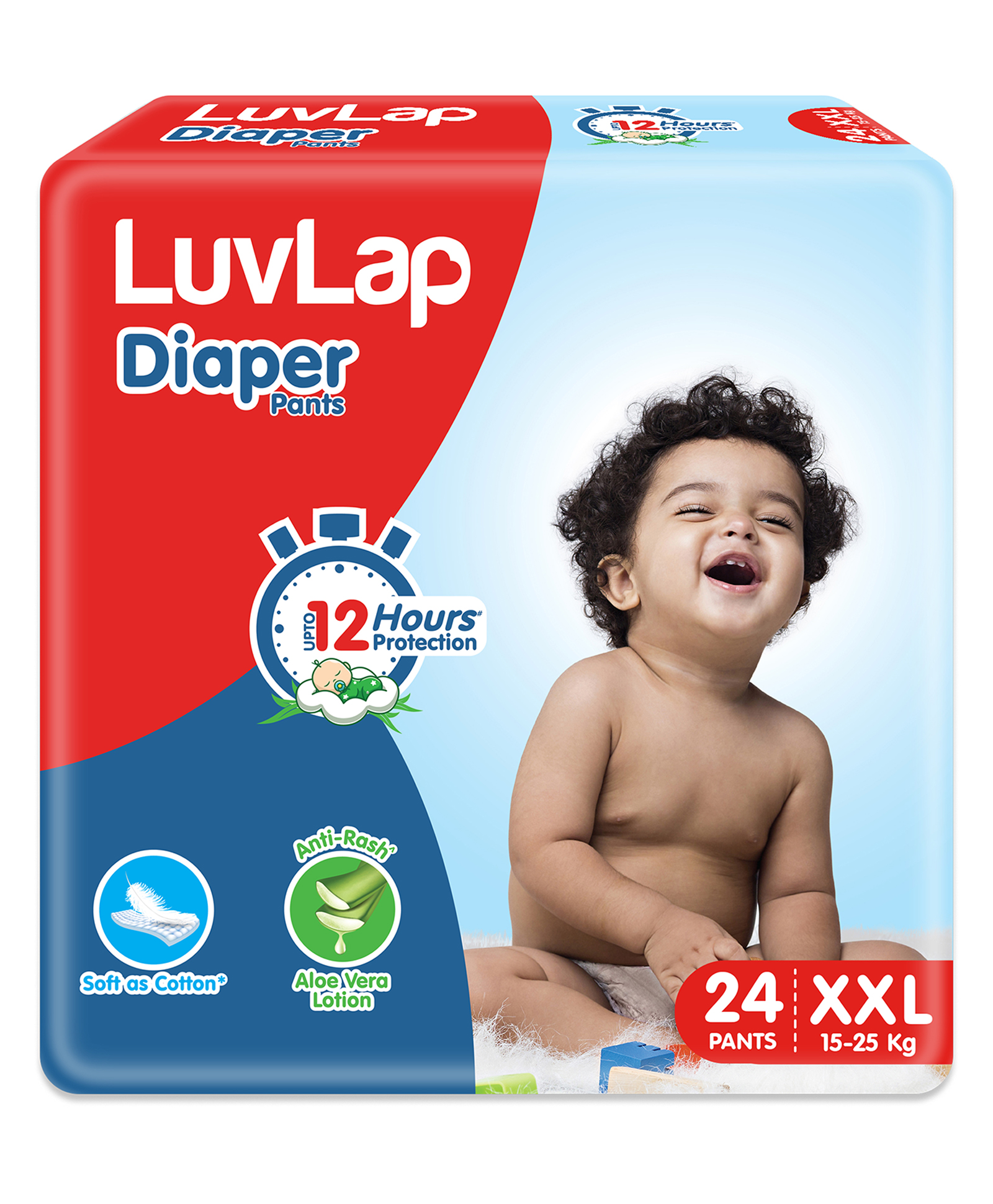 luvlap Luv Lap Diaper Pants, with Aloe Vera Lotion for Rash Double Extra Large (XXL) - 24 Pieces-picture-32