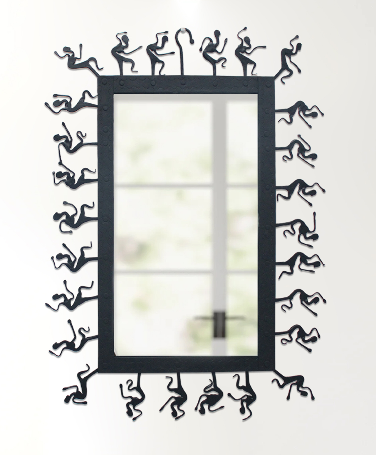 shree kala home décor Shree Kala Home Decor Handcrafted Wrought Iron Wall Hanging Mirror & Dhokra Art Metal Decor Piece in Bastar Tribal Style-picture-20