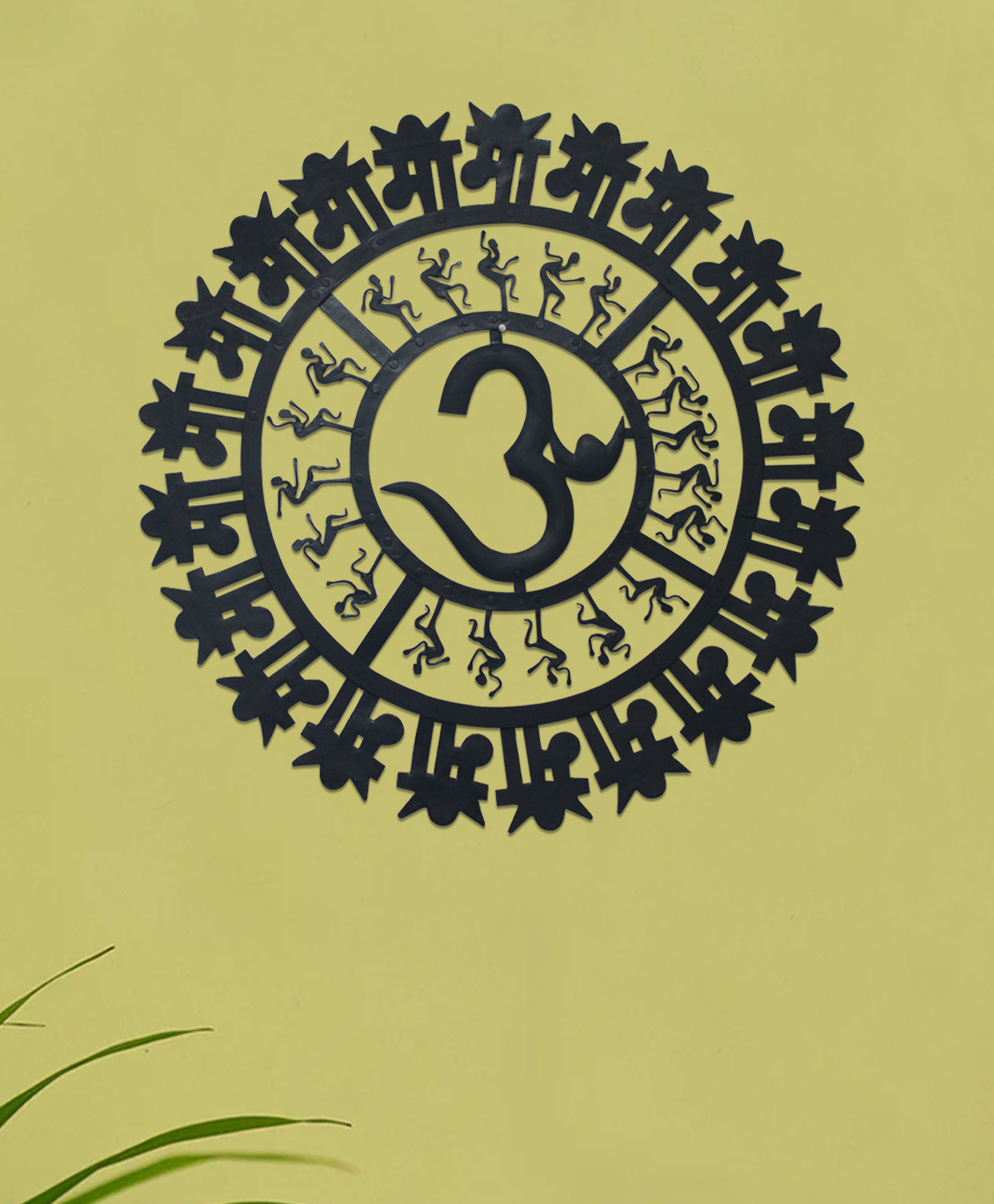 shree kala home décor Shree Kala Home Decor Wrought Iron Wall Decor with Om and Maa sign-picture-26