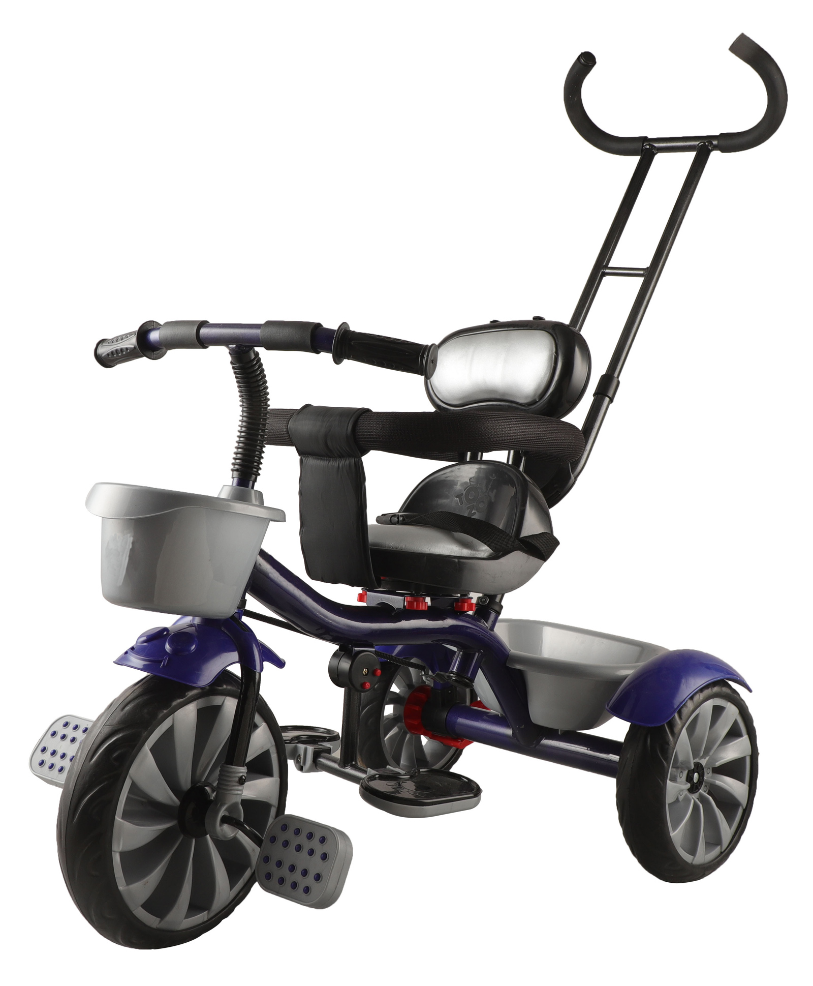 JoyRide Flyer Tricycle For Kids Tricycle with Comfortable Cushion & Brakes in Wheel - Rotating Seat - Boys & Girls Age Group 2 to 5 Years Tricycle - Blue-image-2