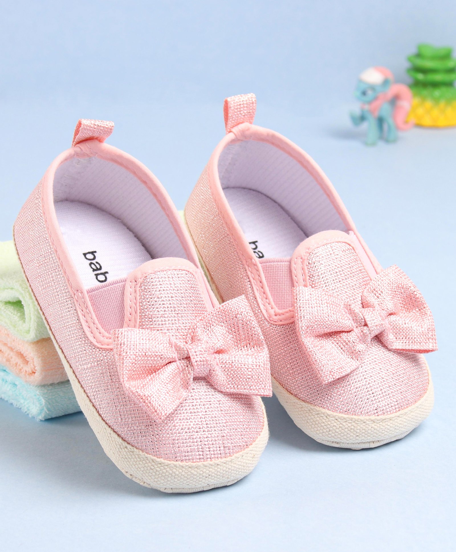 Babyoye Booties with Bow Applique - Pink-image-19