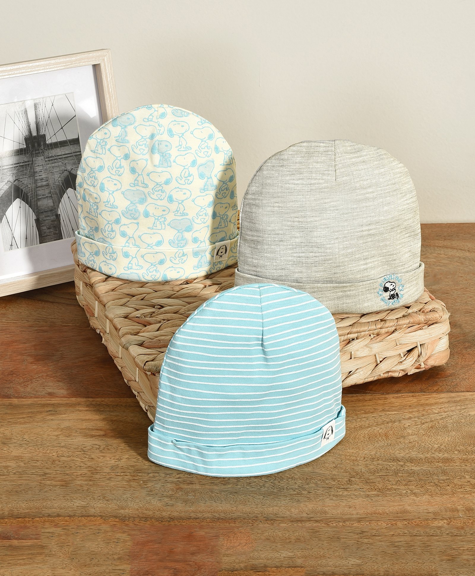 Mi Arcus Pack of 3   Peanuts Featuring Snoopy Printed Caps - Multi Colour-picture-36
