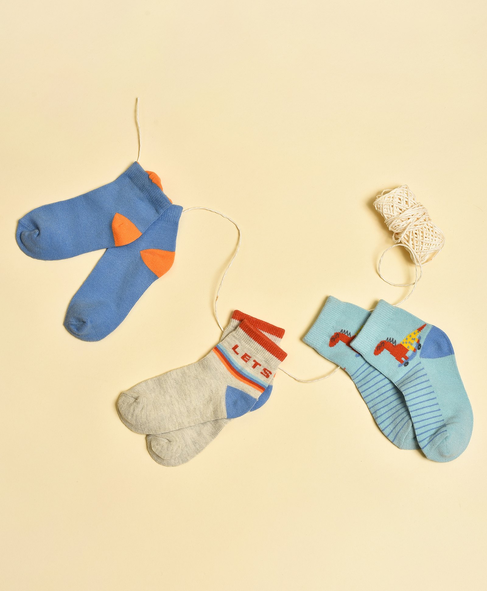 Mi Arcus Pack Of 3 Dinosaur Printed Socks - Multi Colour-picture-12