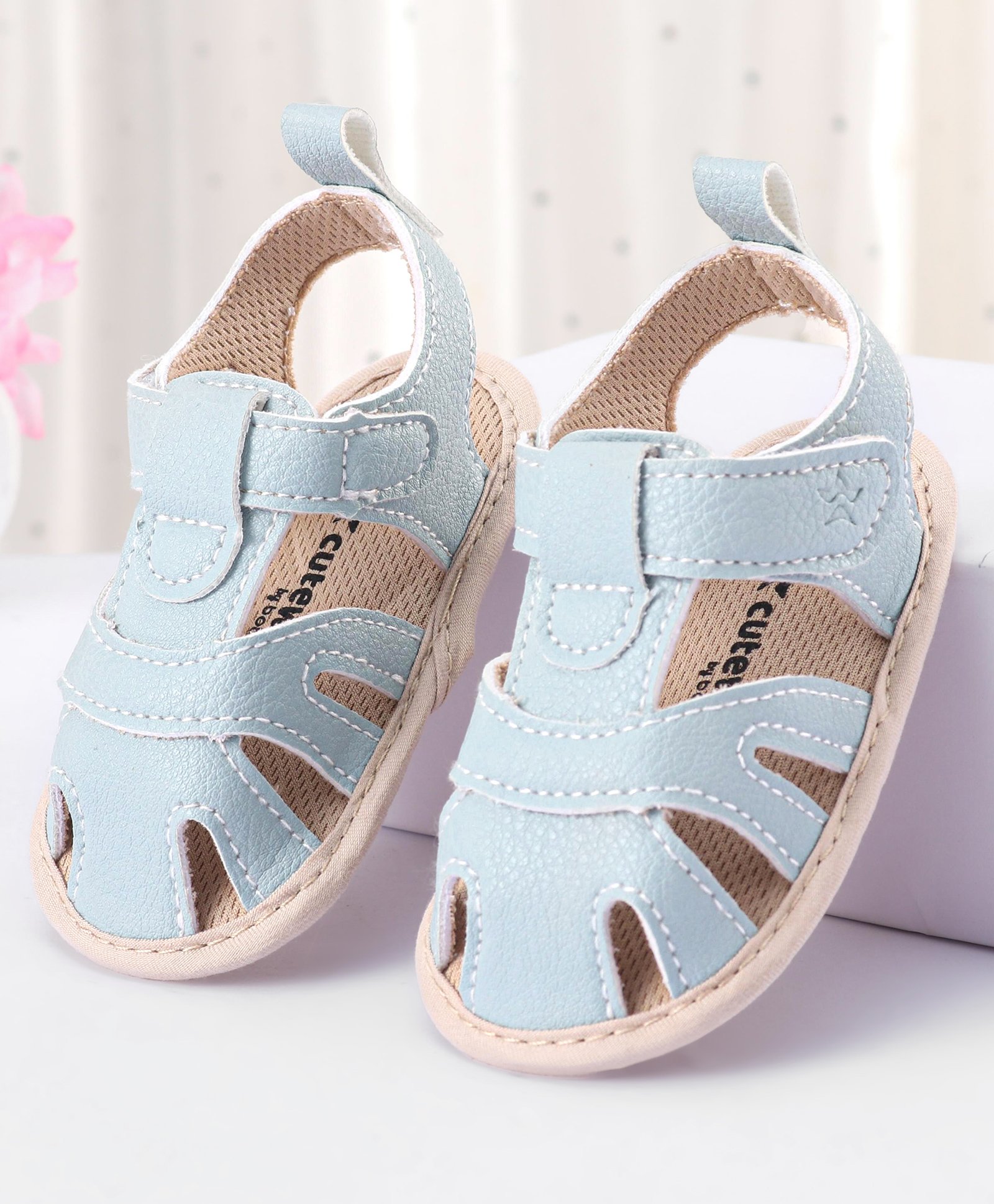 Cute Walk by Babyhug Velcro Closure Booties - Blue-image-25