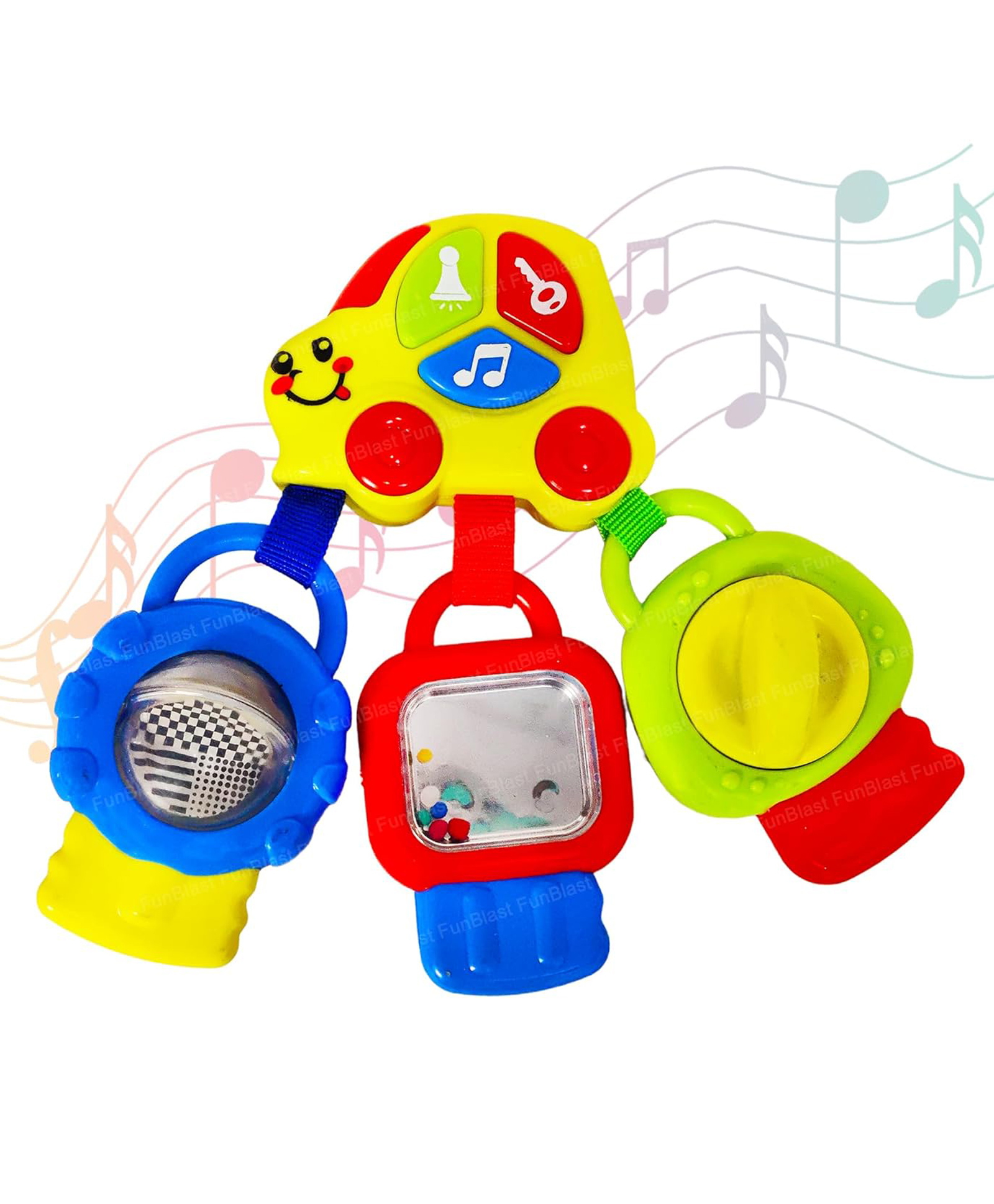 FunBlast Key Chain Shape Musical Rattle Toy for Kids - Multicolor-picture-14