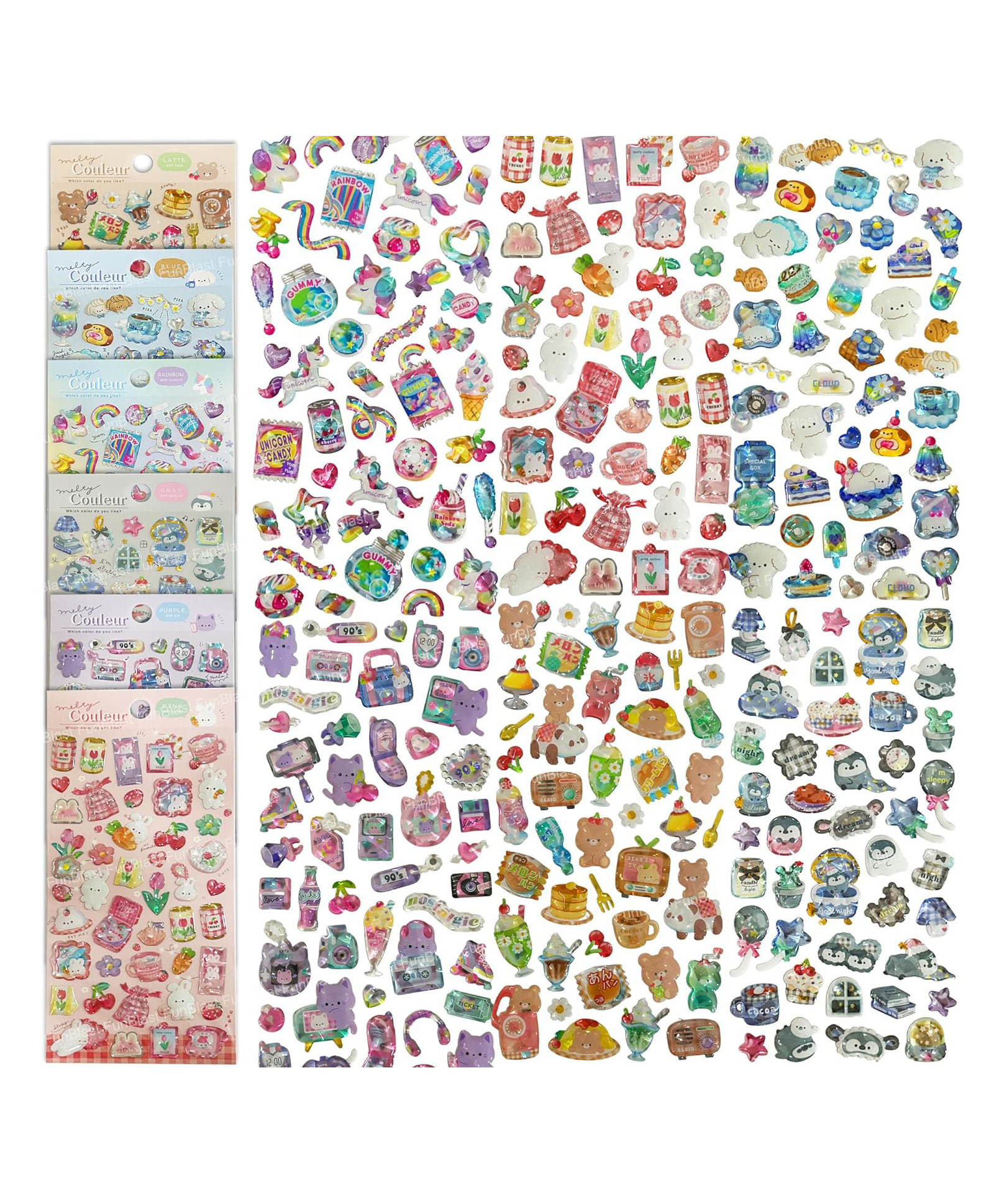 FunBlast Cartoon Theme 3D Kawaii Stickers Set  6 Sheets Random Color & Design-image-19
