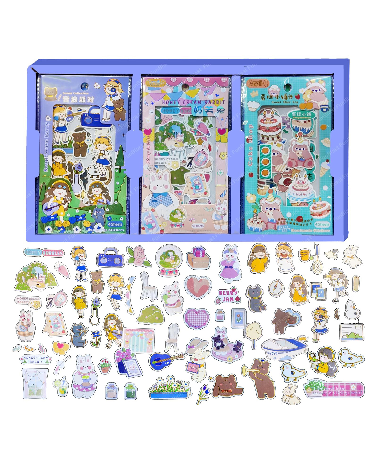 FunBlast DIY 3D Kawaii Stickers Set  48 Sheets (340+ Pcs) Multicolor-image-15