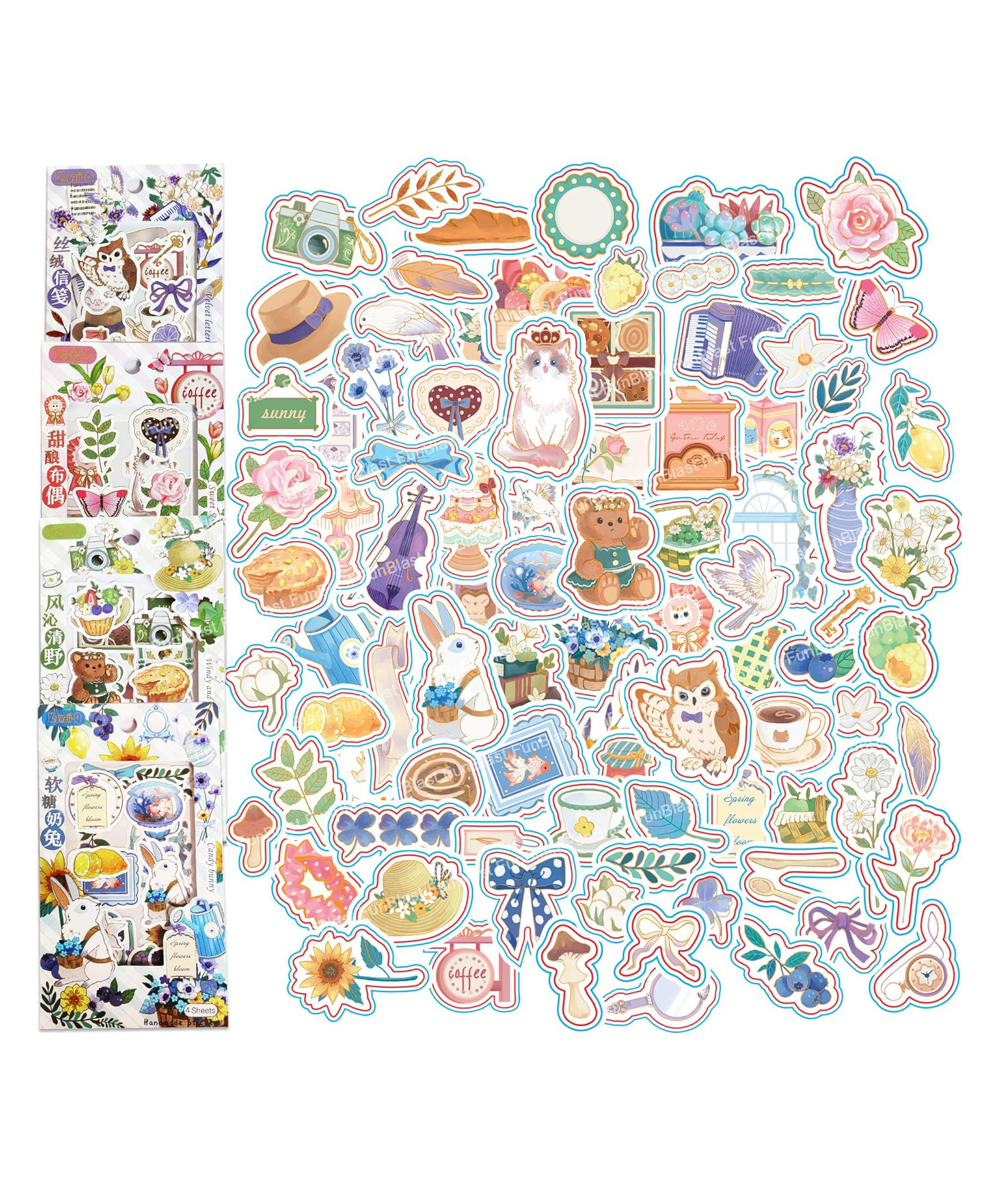 FunBlast DIY 3D Kawaii Stickers Set  16 Sheets (100+ Pcs) Cute Animal-image-13