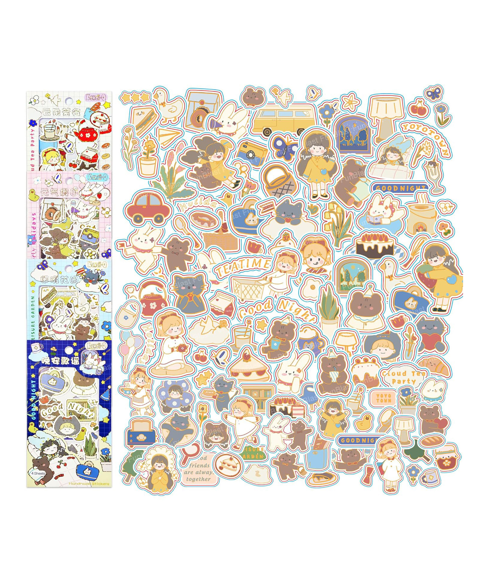 FunBlast DIY 3D Kawaii Stickers Set  16 Sheets (100+ Pcs) YoYo Town-image-14
