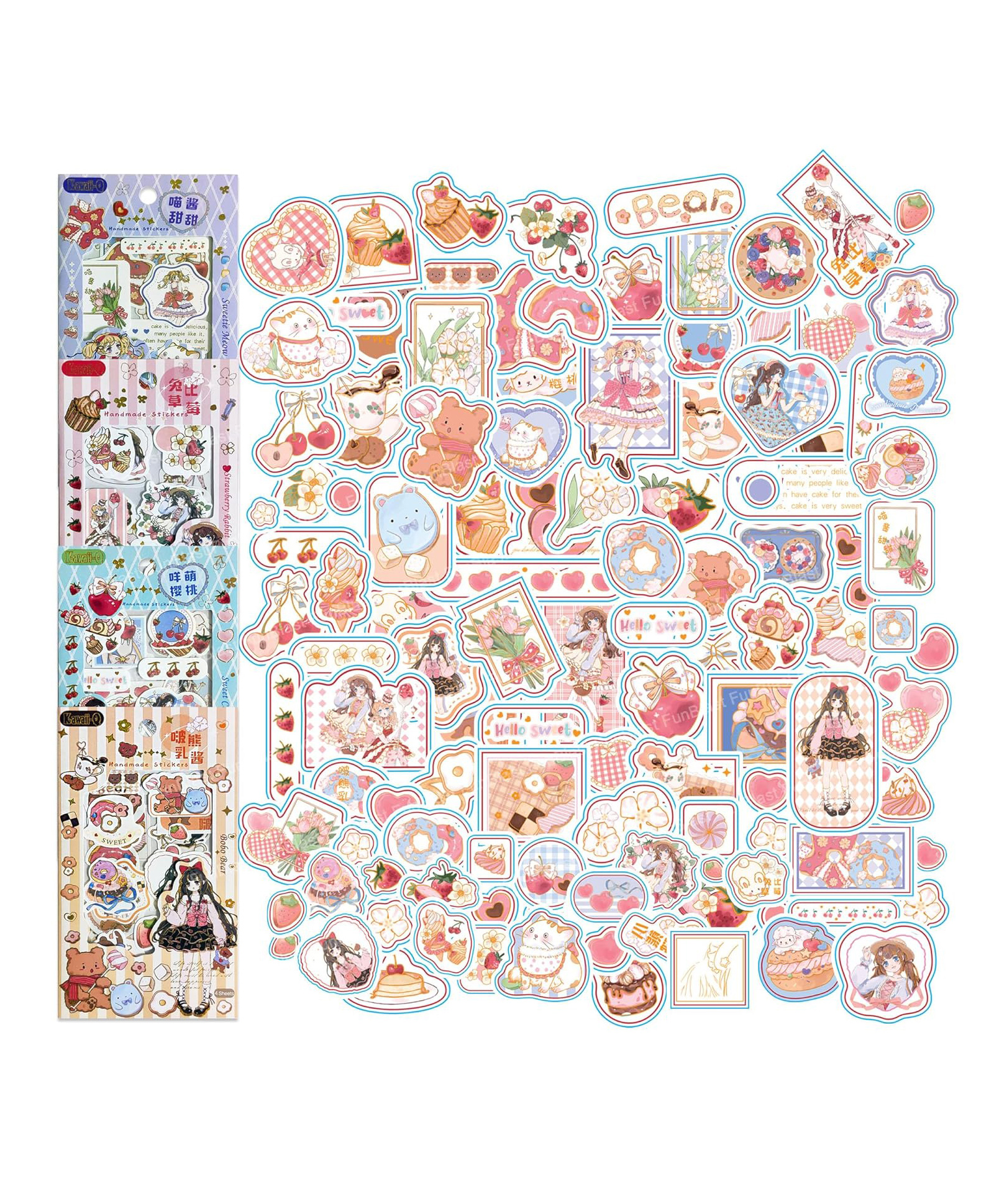 FunBlast DIY 3D Kawaii Stickers Set  16 Sheets (100+ Pcs) Multicolor-image-49