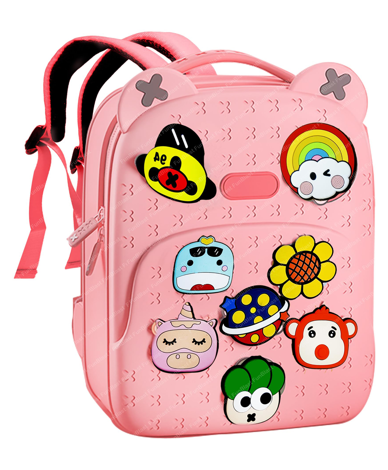 FunBlast Cartoon Theme Backpack for Pre-Schoolers Kids - Pink 13 inch-picture-22