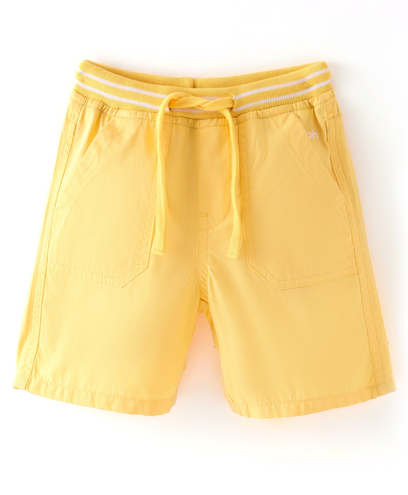 Babyhug Cotton Woven Knee Length Solid Shorts - Yellow-picture-23