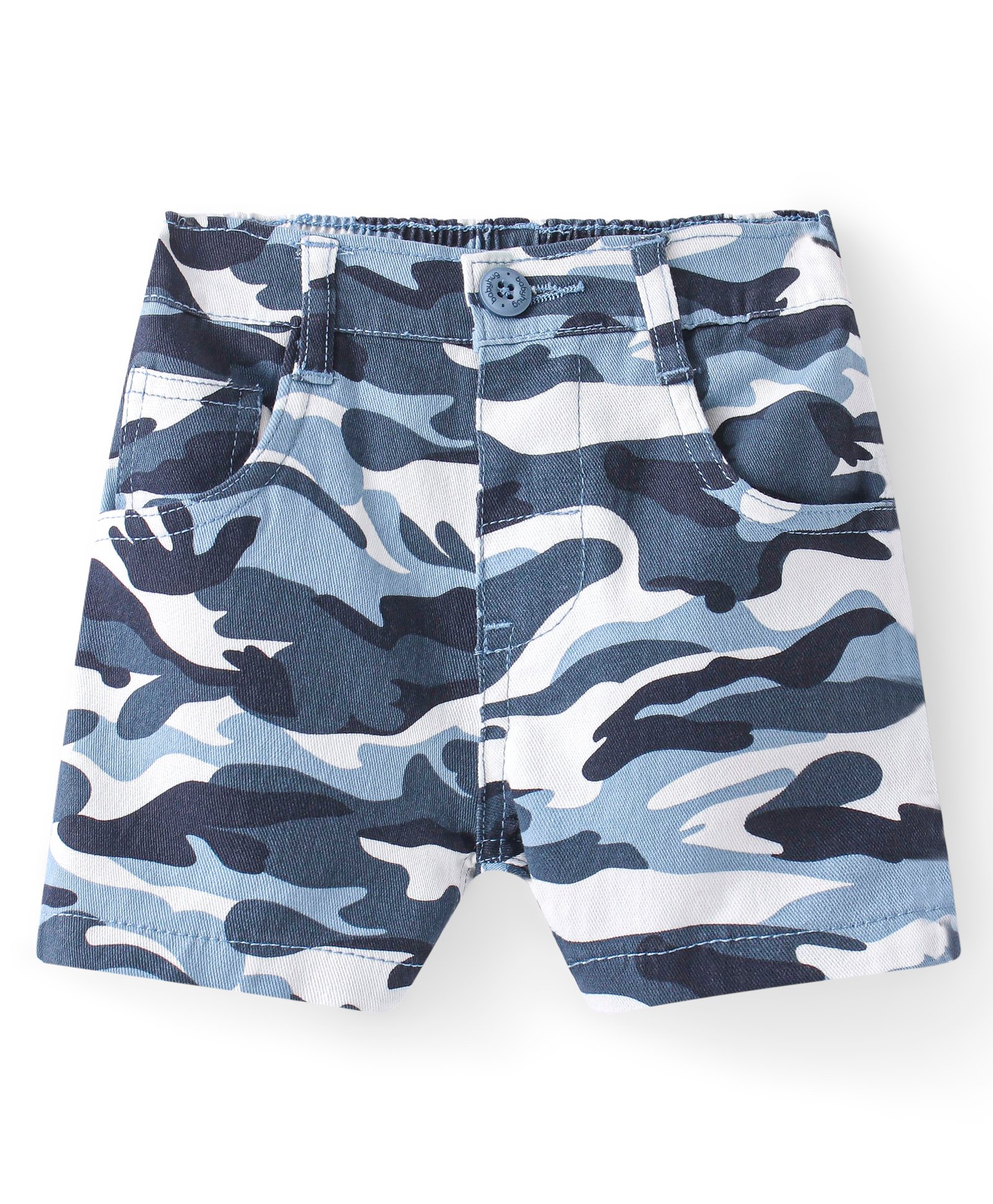 Babyhug Twill Woven Mid Thigh Shorts Camoflage Print - Blue-image-41
