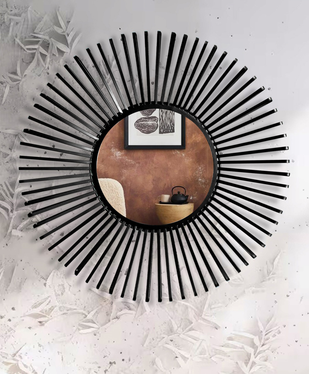 Shree Kala Home Decor Stylish Matte Black Wall Mirror-image-4