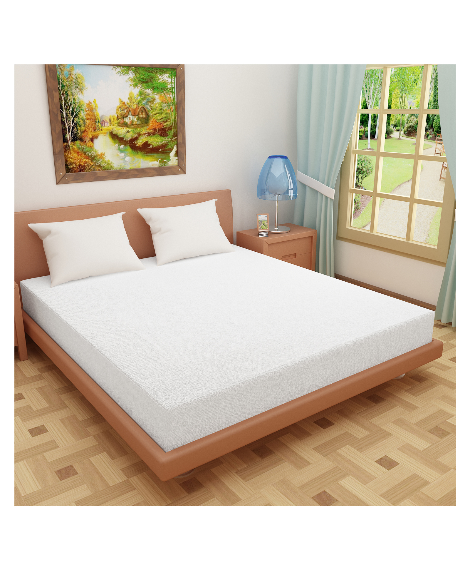 DREAM CARE Cotton Feel Terry Mattress Protector  - White-picture-33