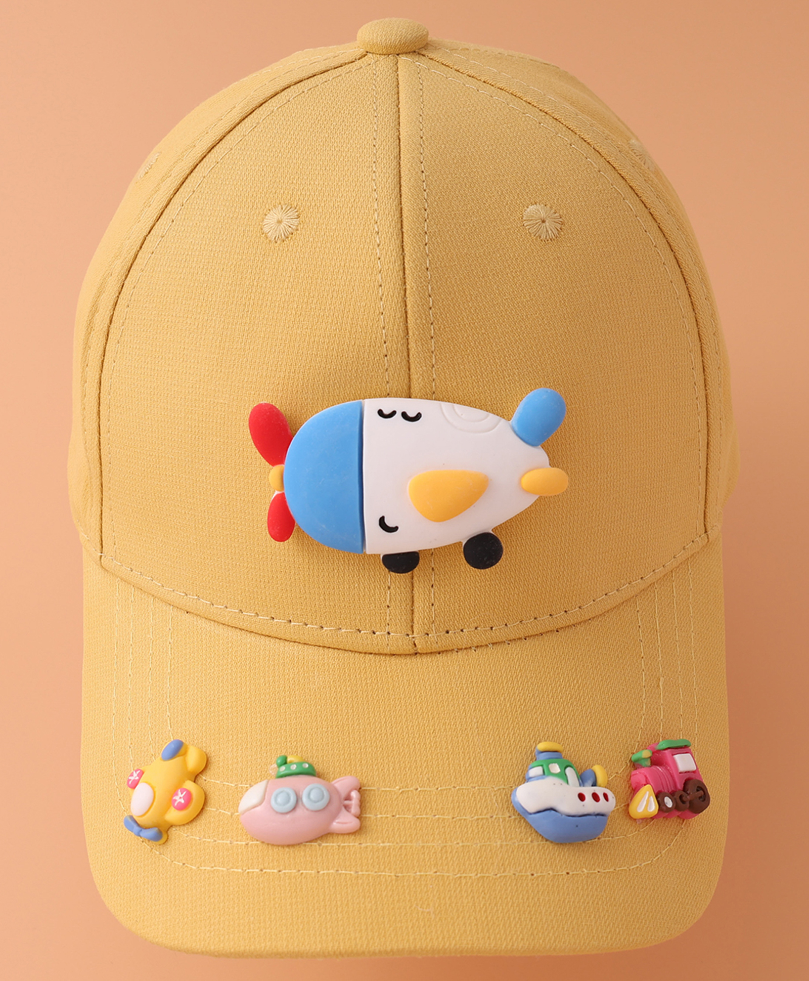 Babyhug Baseball Cap with Vehicle Applique - Yellow-picture-11