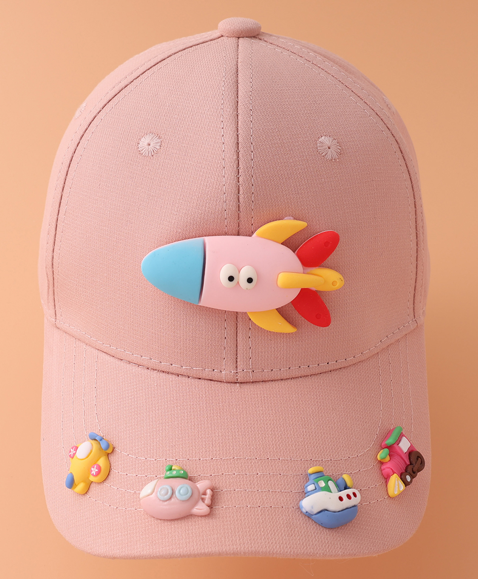 Babyhug Baseball Cap with Vehicle Applique - Pink-picture-16