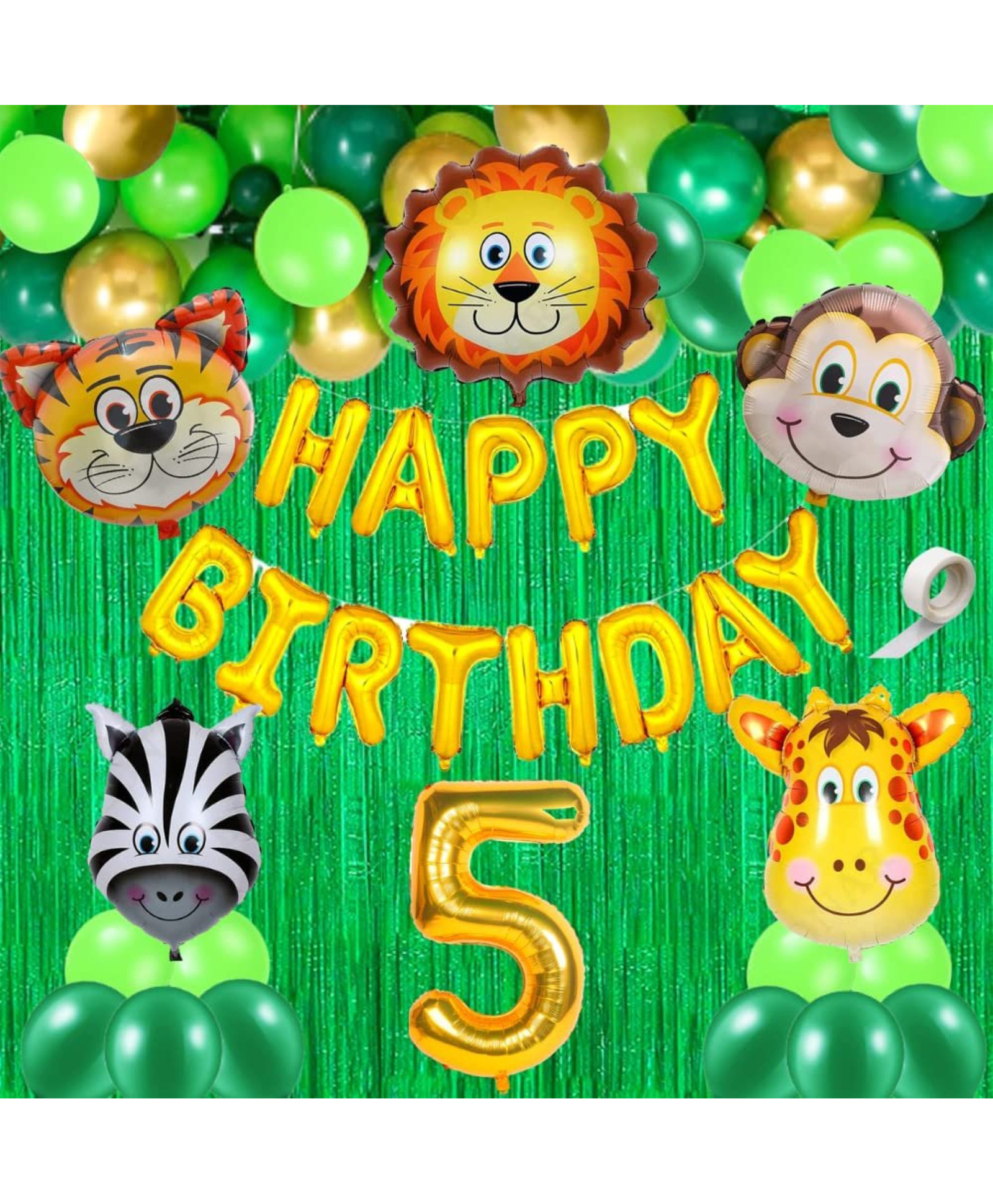Surprise Decor 40 Pcs 5th Birthday Decoration For Boys Animal Theme Birthday Party Decorations (Pack of 40, Multicolor)-picture-39