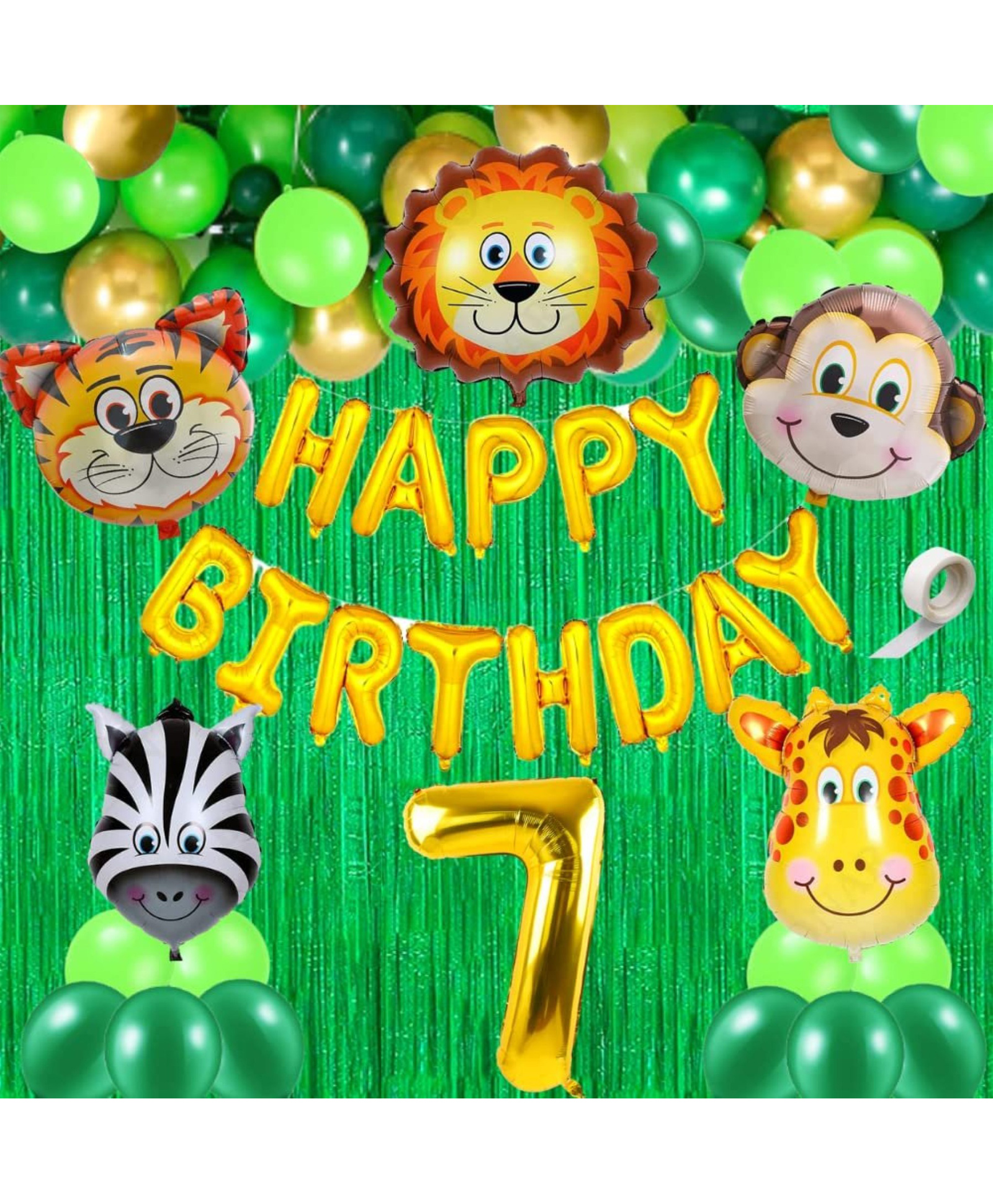 Surprise Decor 40 Pcs 7th Birthday Decoration For Boys Animal Theme Birthday Party Decorations (Pack of 40, Multicolor)-picture-24