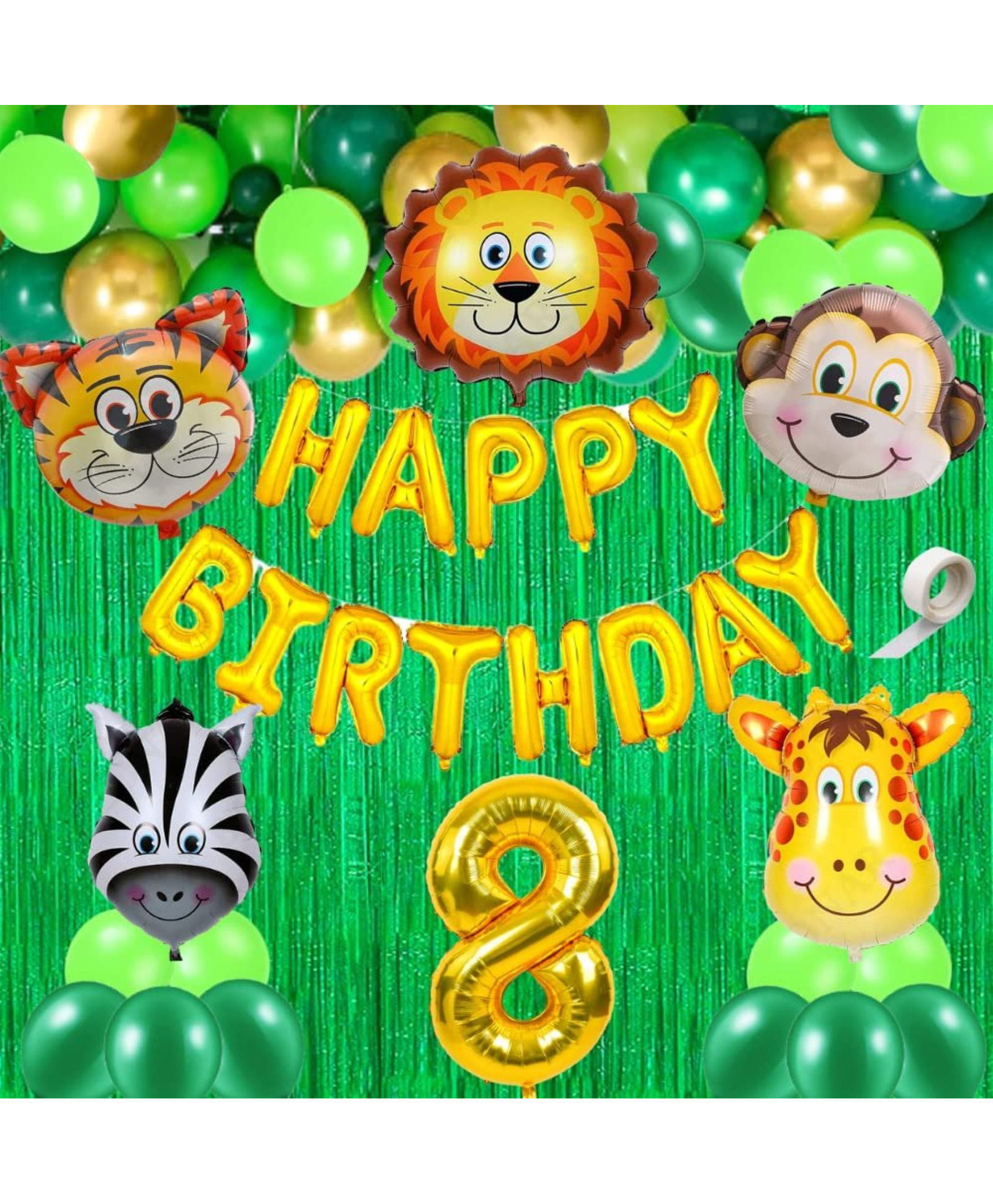 Surprise Decor 40 Pcs 8th Birthday Decoration For Boys Animal Theme Birthday Party Decorations (Pack of 40, Multicolor)-picture-38