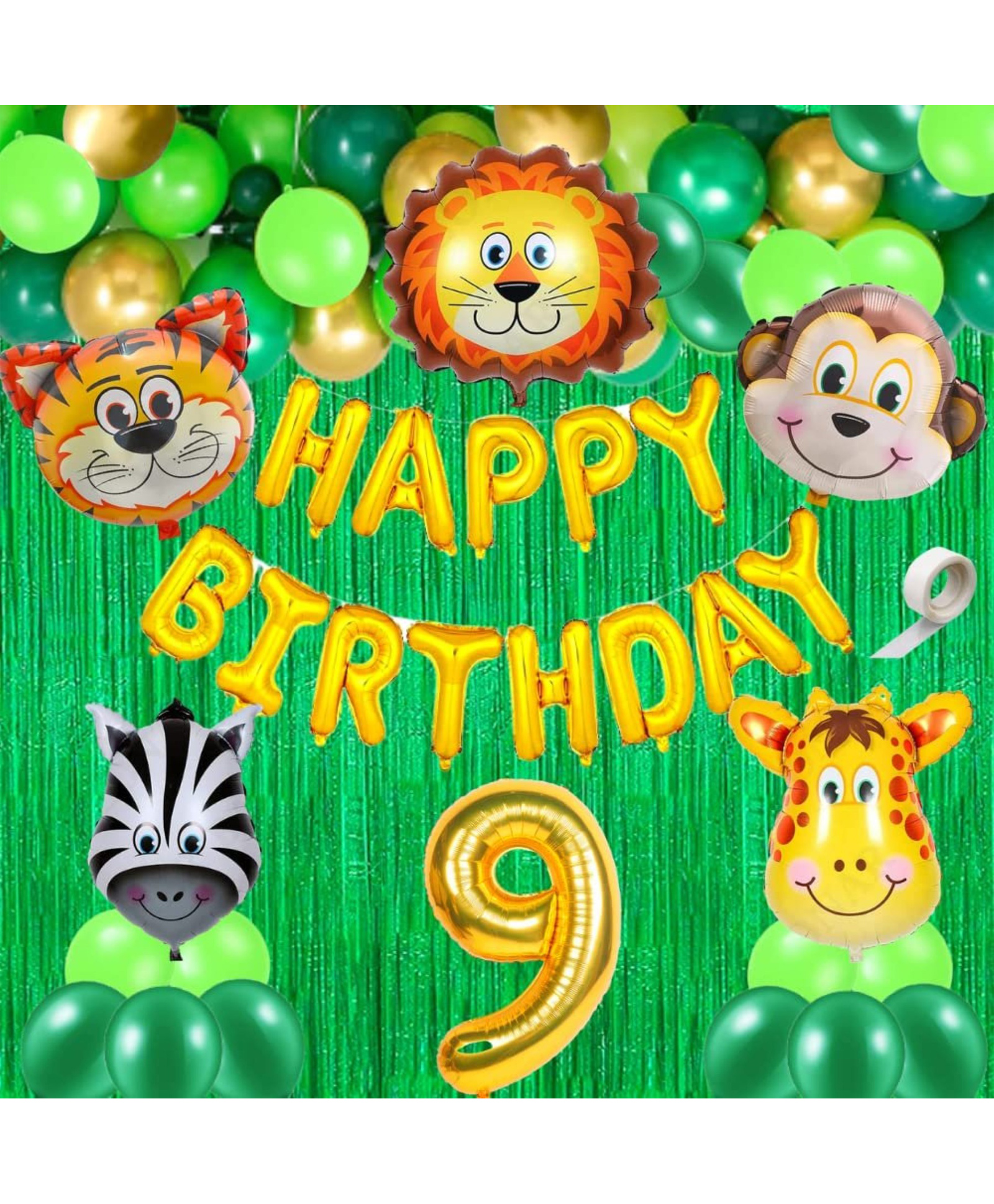 Surprise Decor 40 Pcs 9th Birthday Decoration For Boys Animal Theme Birthday Party Decorations (Pack of 40, Multicolor)-picture-32
