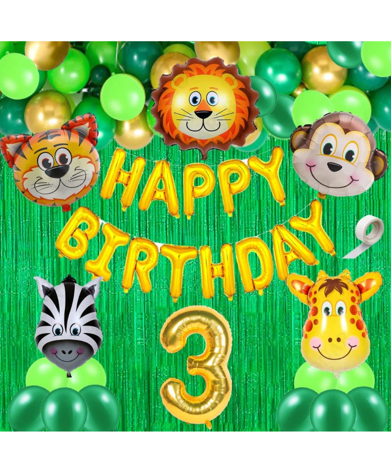 Surprise Decor 40 Pcs 3rd Birthday Decoration For Boys Animal Theme Birthday Party Decorations (Pack of 40, Multicolor)-picture-41