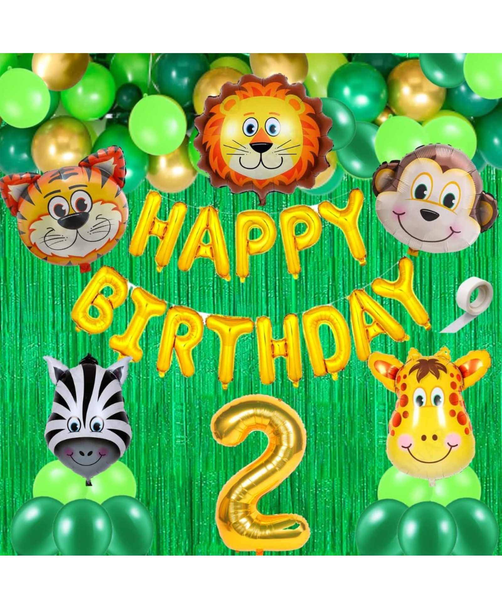 Surprise Decor 40 Pcs 2nd Birthday Decoration For Boys Animal Theme Birthday Party Decorations (Pack of 40, Multicolor)-image-30