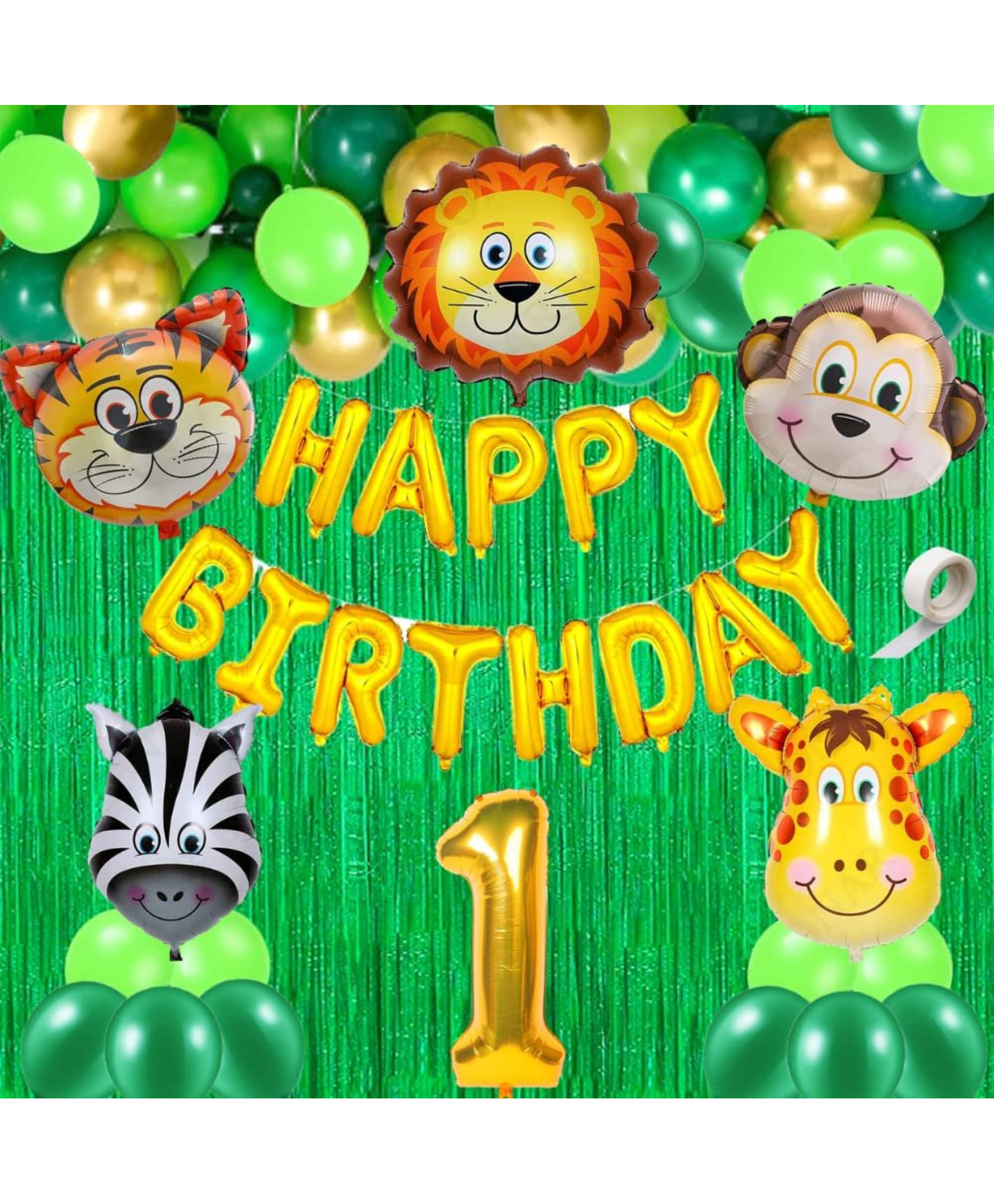 Surprise Decor 40 Pcs 1st Birthday Decoration For Boys Animal Theme Birthday Party Decorations (Pack of 40, Multicolor)-picture-3
