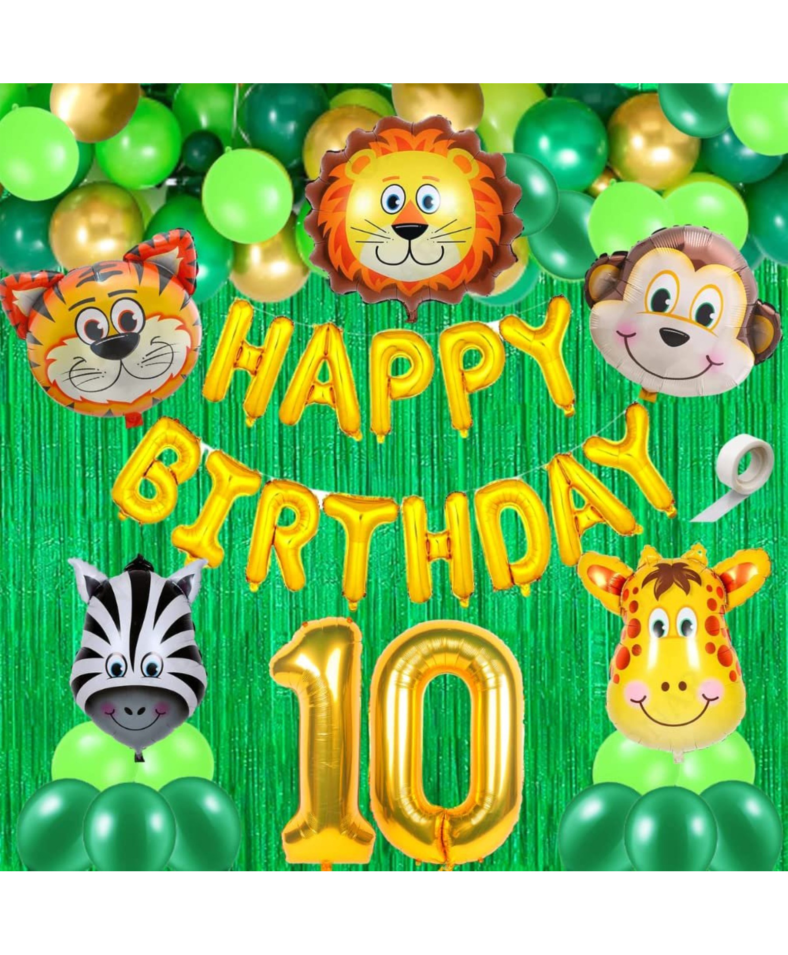 Surprise Decor 10th Birthday Decoration For Boys Animal Theme Birthday Party Decorations (Pack of 41, Multicolor)-image-28