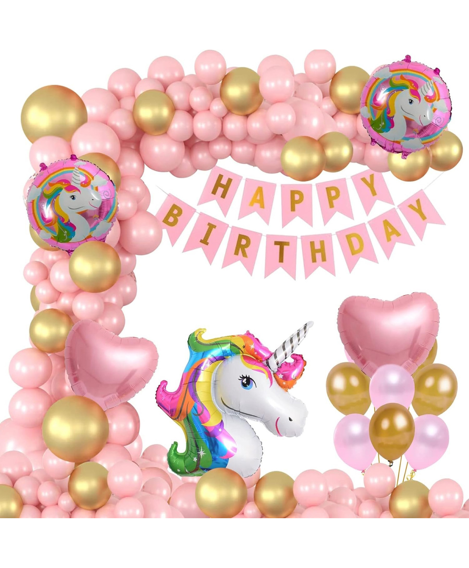 Surprise Decor Unicorn Birthday Decorations For Girls-66 Pcs,Unicorn Theme Birthday Decorations Kit|Birthday Decoration Items For Girl,Kid|Unicorn Decoration For Birthday Girls|Metallic,Foil Balloon-picture-38