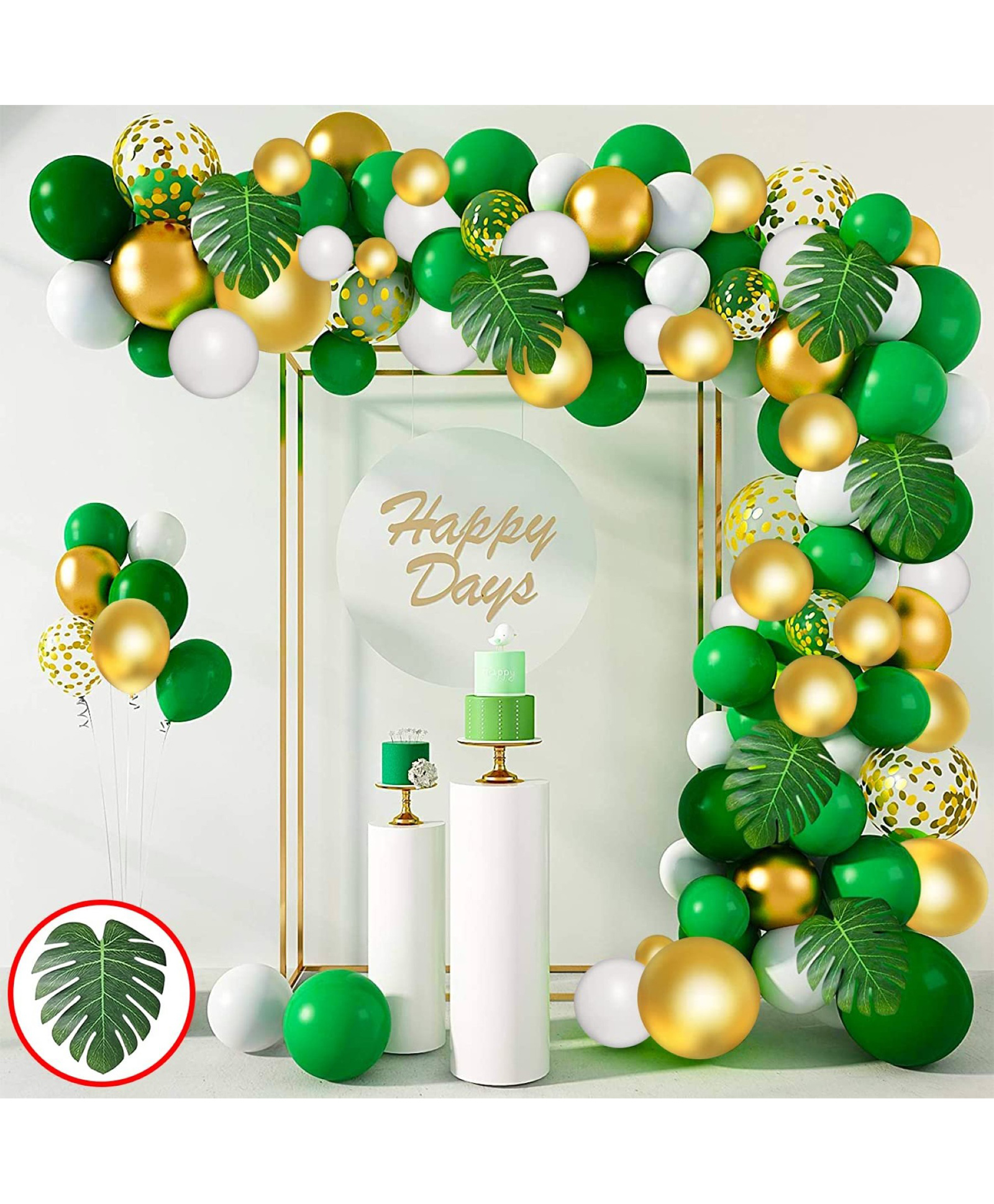 Surprise Decor Green Balloons for Birthday Decorations - 47Pcs Hawaiian Theme Party Decorations | Artificial Leaf For Decoration | Jungle Theme Birthday Decoration Items-picture-16