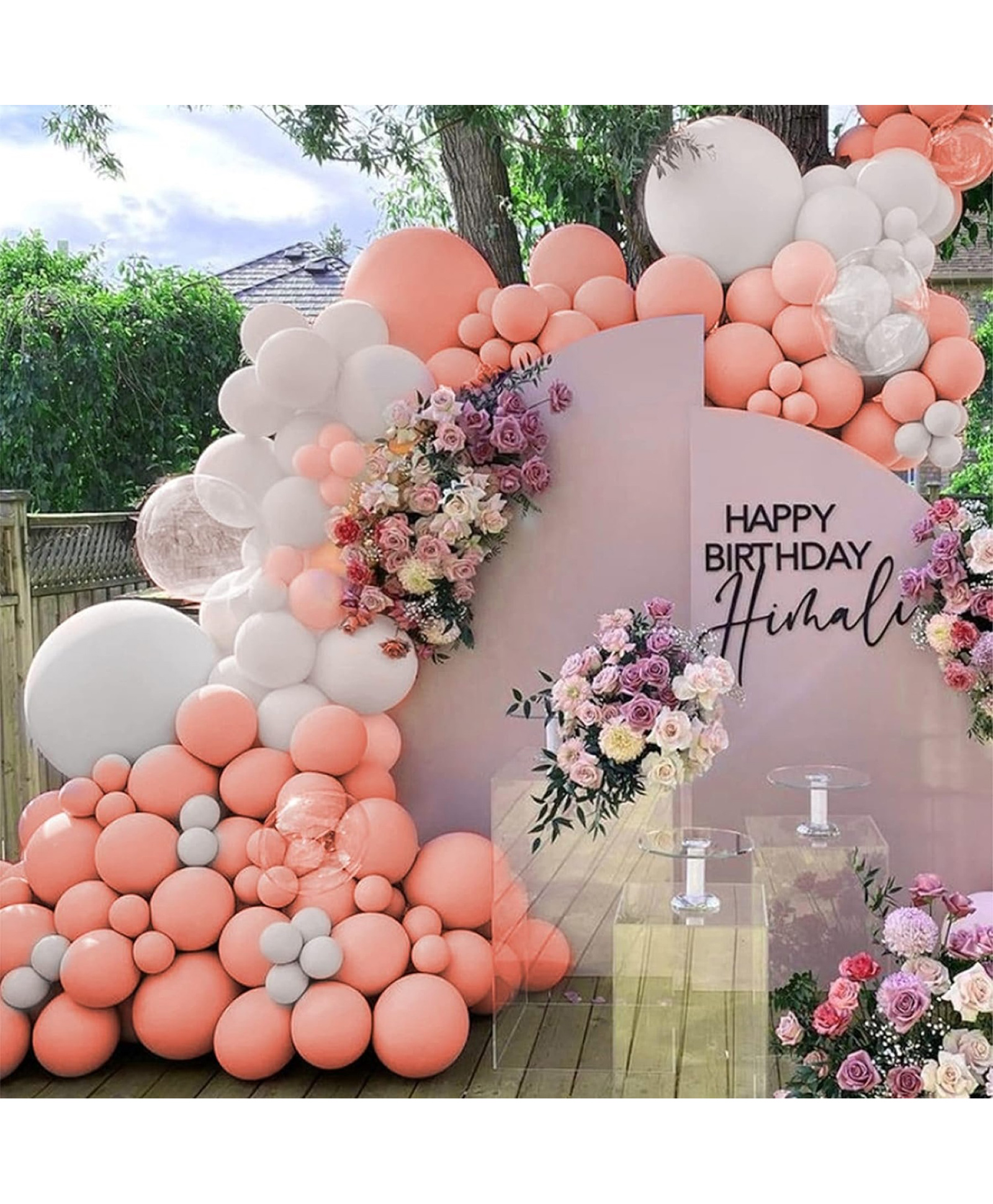 Surprise Decor & White Pastel Balloons For Birthday/Baby Shower/Farewell/Any Special Event Theme Party Decoration (Peach & White Pastel)-image-6