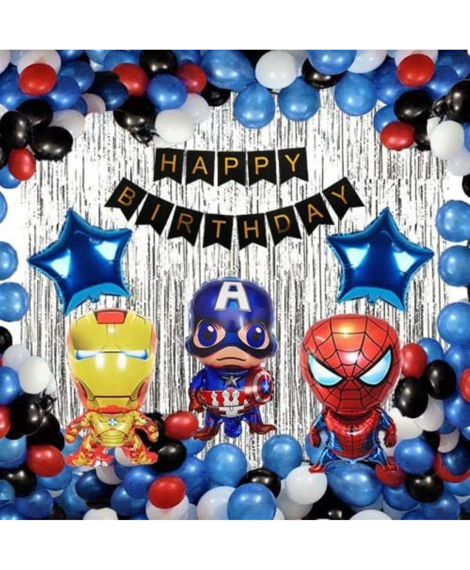 Surprise Decor superheros marvel birthday decoration avengers theme combo kit banner balloons 38pcs for boys girls adults-picture-42