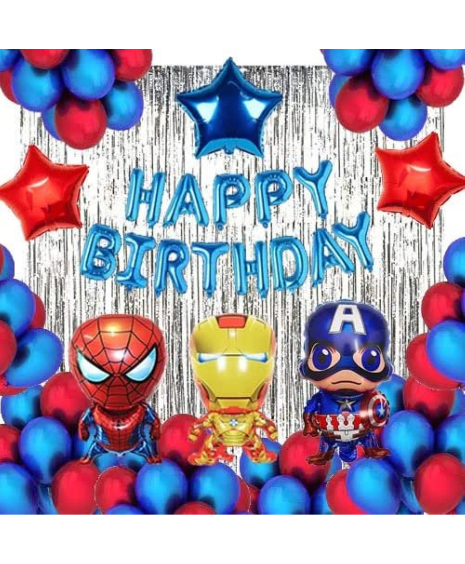 Surprise Decor superheros marvel birthday decoration avengers theme kit with balloons banner 51 pcs for boys girls adults-picture-18