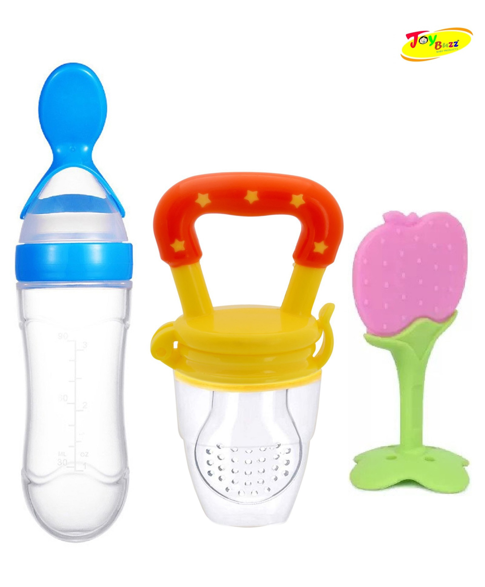 Joy Buzz Baby Silicone Spoon Feeder Fruit Feeder & Fruit Teether Combo Pack Of 3-picture-39