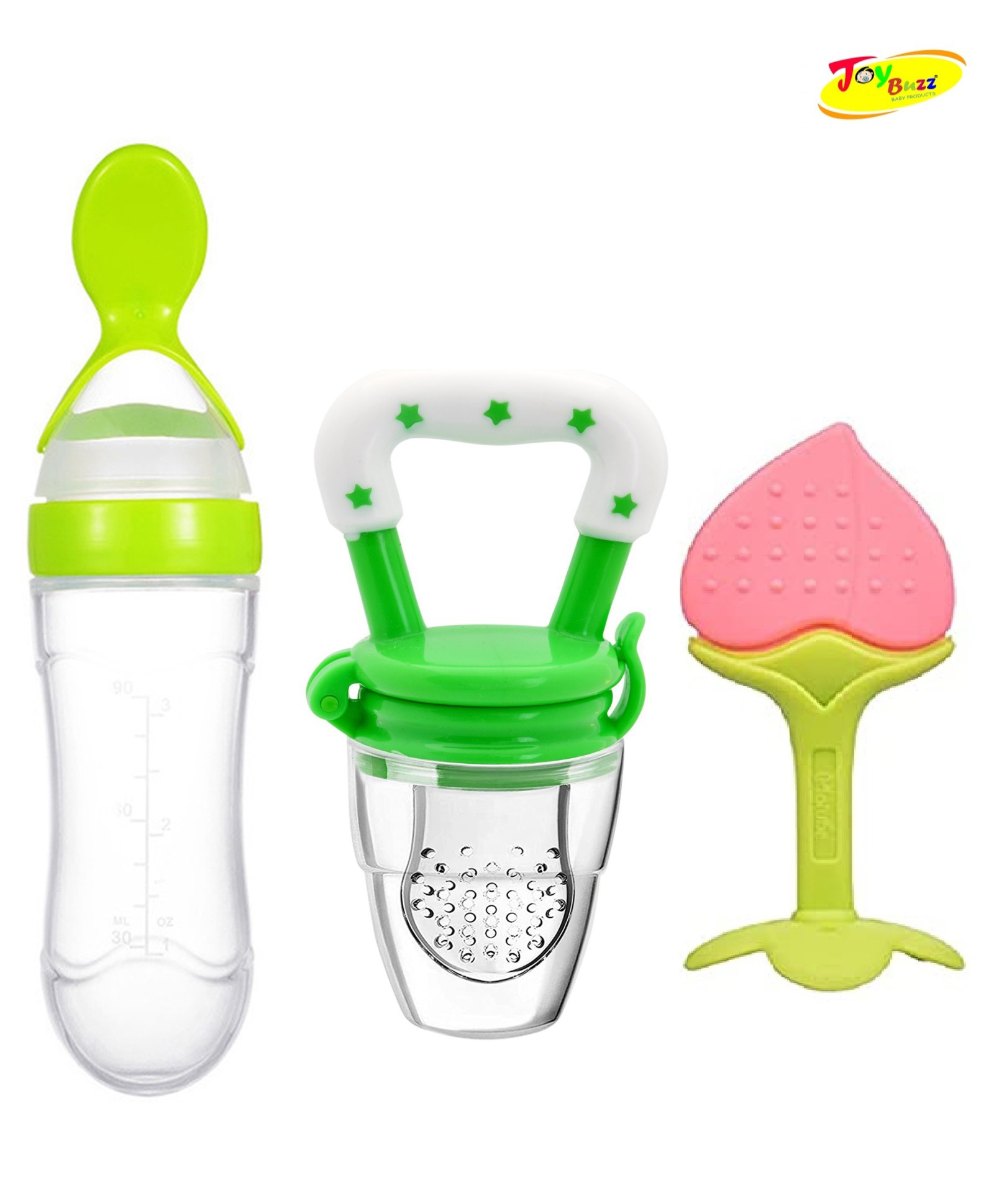 Joy Buzz Baby Silicone Spoon Feeder Fruit Feeder & Fruit Teether Combo Pack Of 3-picture-21