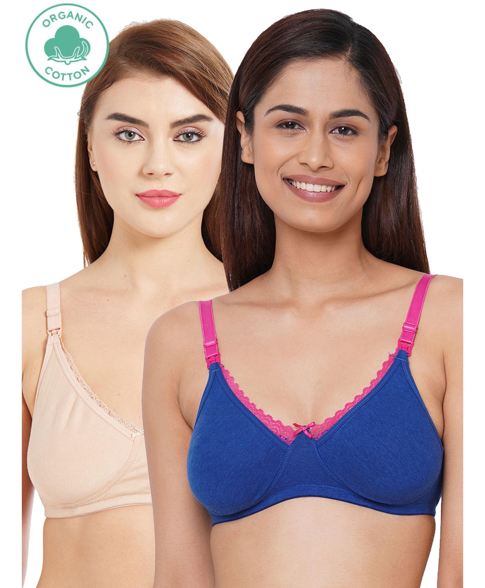 Inner Sense Antimicrobial Maternity Nursing Bra Pack of 2 - Royal Blue & Light Pink-picture-18