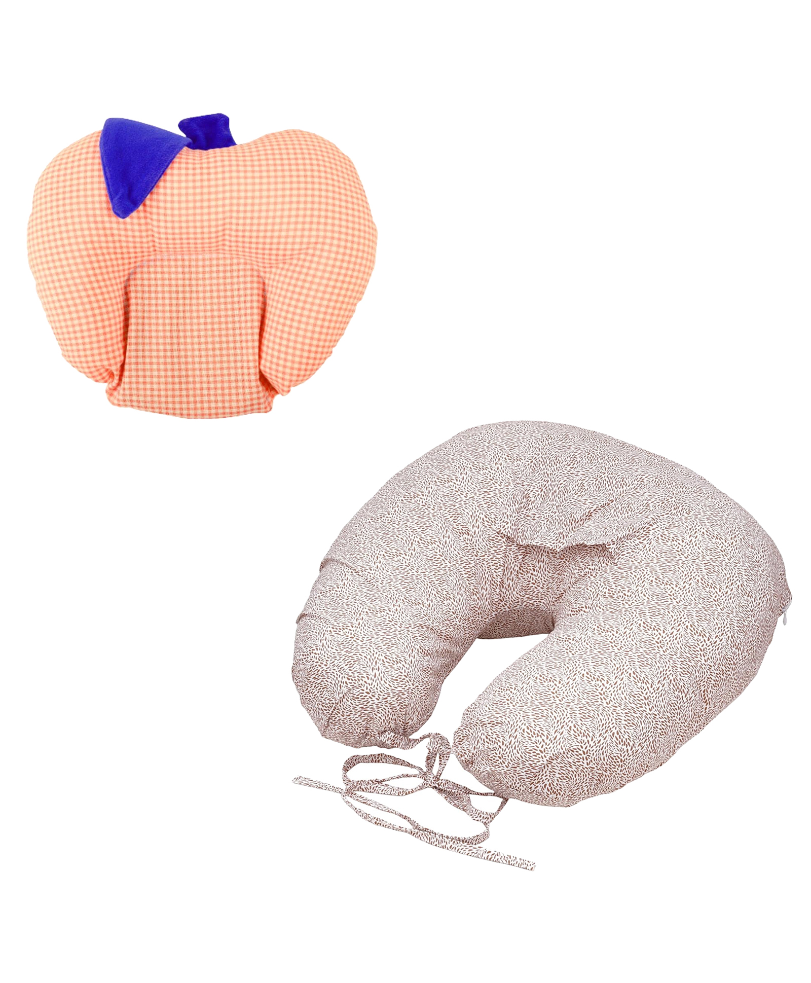 VOIDROP Combo Pack of 2 Specially Designed to Provide Comfort and Support to Your Baby Head and Neck while Sleeping Apple Rai Pillow and Breast Feeding Pillow Easy to Clean and Wash (PRINTED BROWN & PINK)-image-45