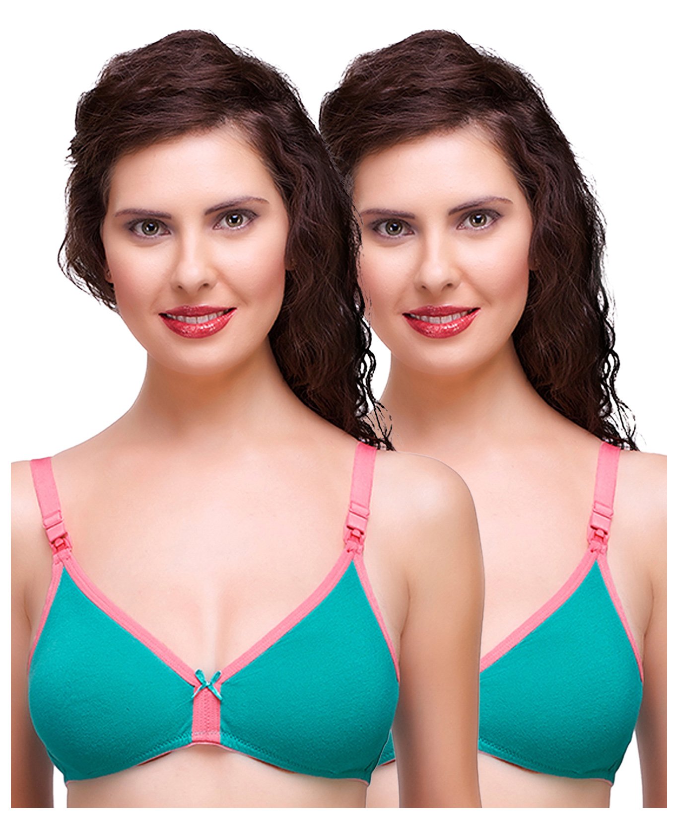 Inner Sense Antimicrobial Maternity Nursing Bras Pack of 2 - Green-picture-16