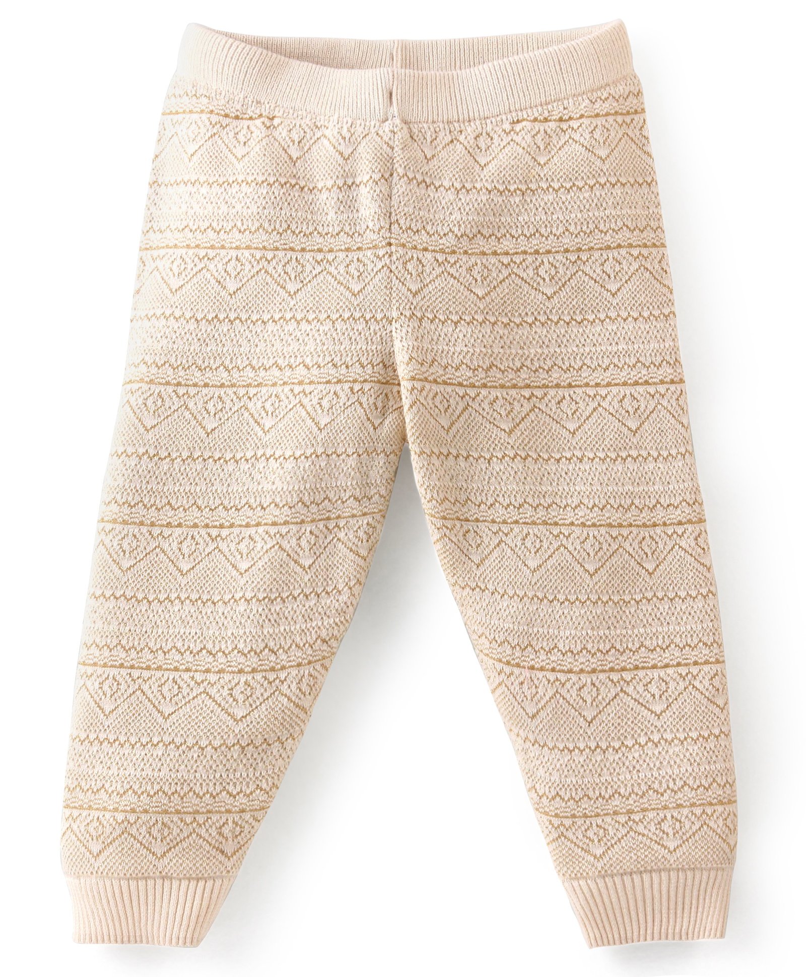 Babyhug Knitted Full Length Printed Fleece & Woollen - Beige-picture-20