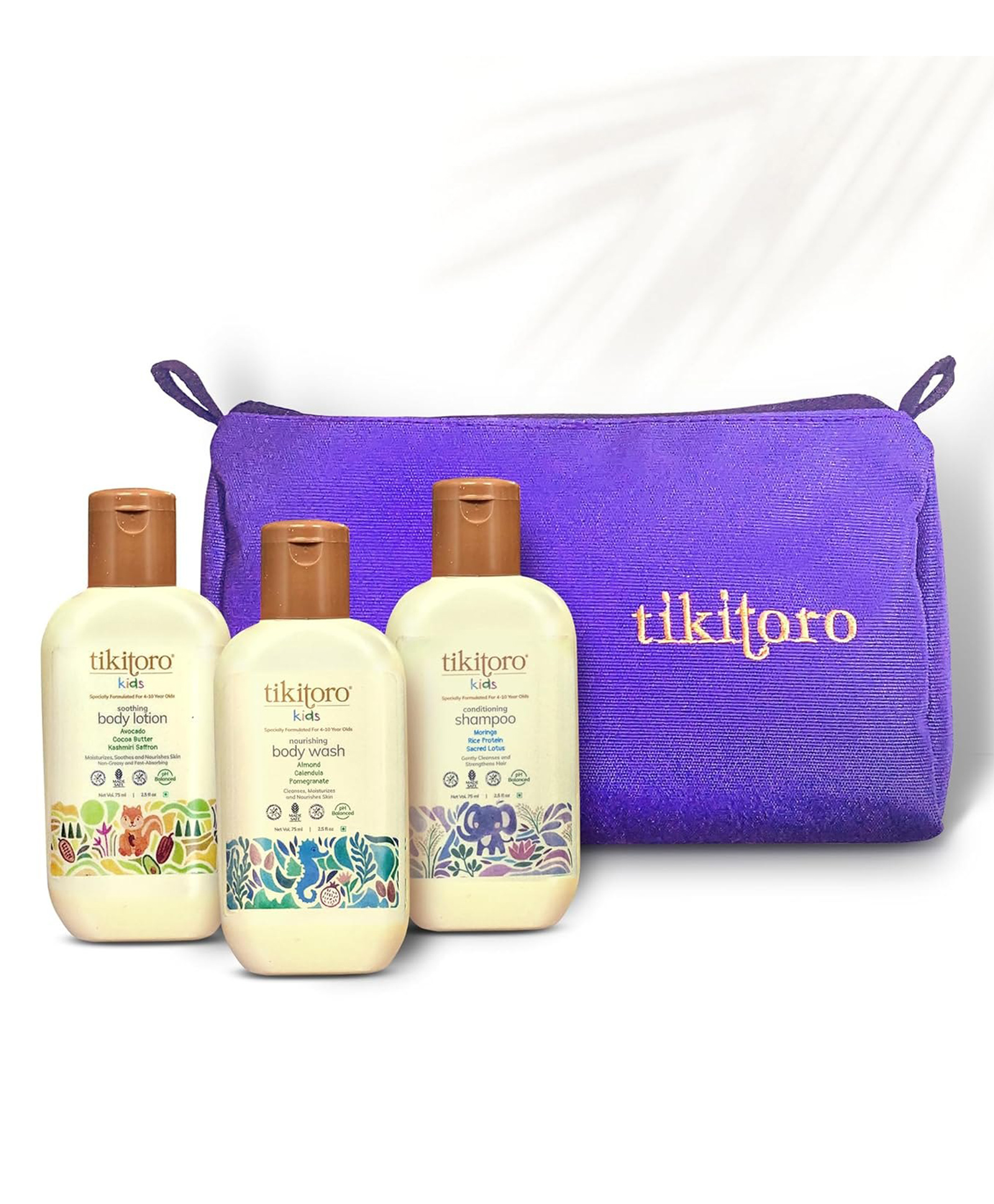 Tikitoro Kids Travel Kit With a Travel Pouch - 225 ml-picture-0