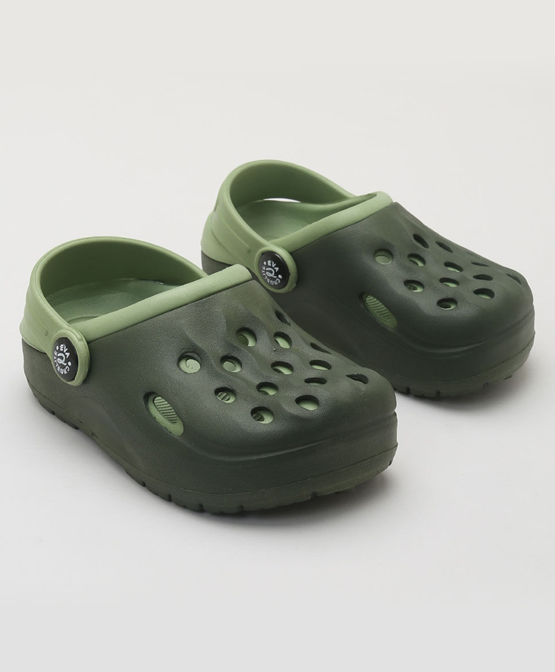 Priaansha Kids Perforated Slingback Clogs - Green-image-33