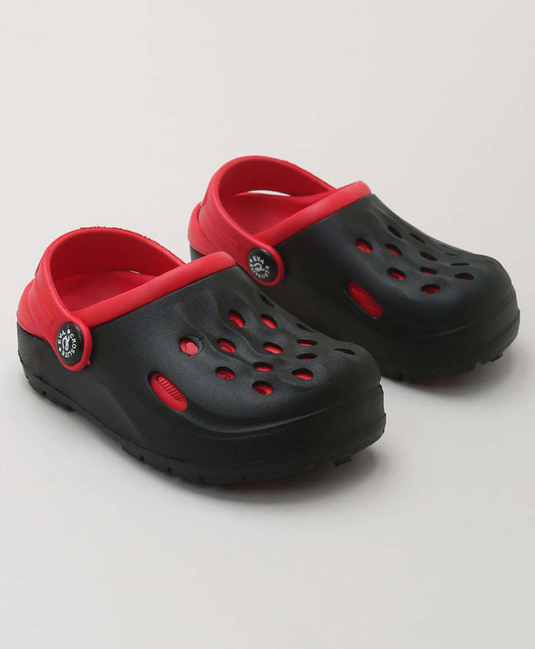 Priaansha Kids Animal Perforated Slingback Clogs - Black-image-48