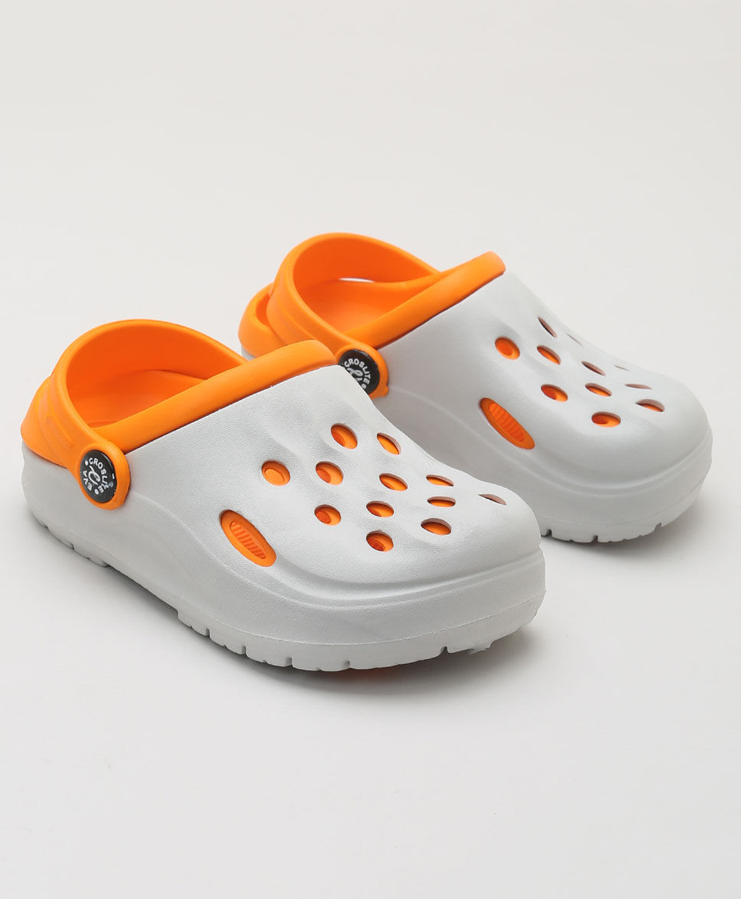 Priaansha Kids Perforated Slingback Clogs - Grey-image-4