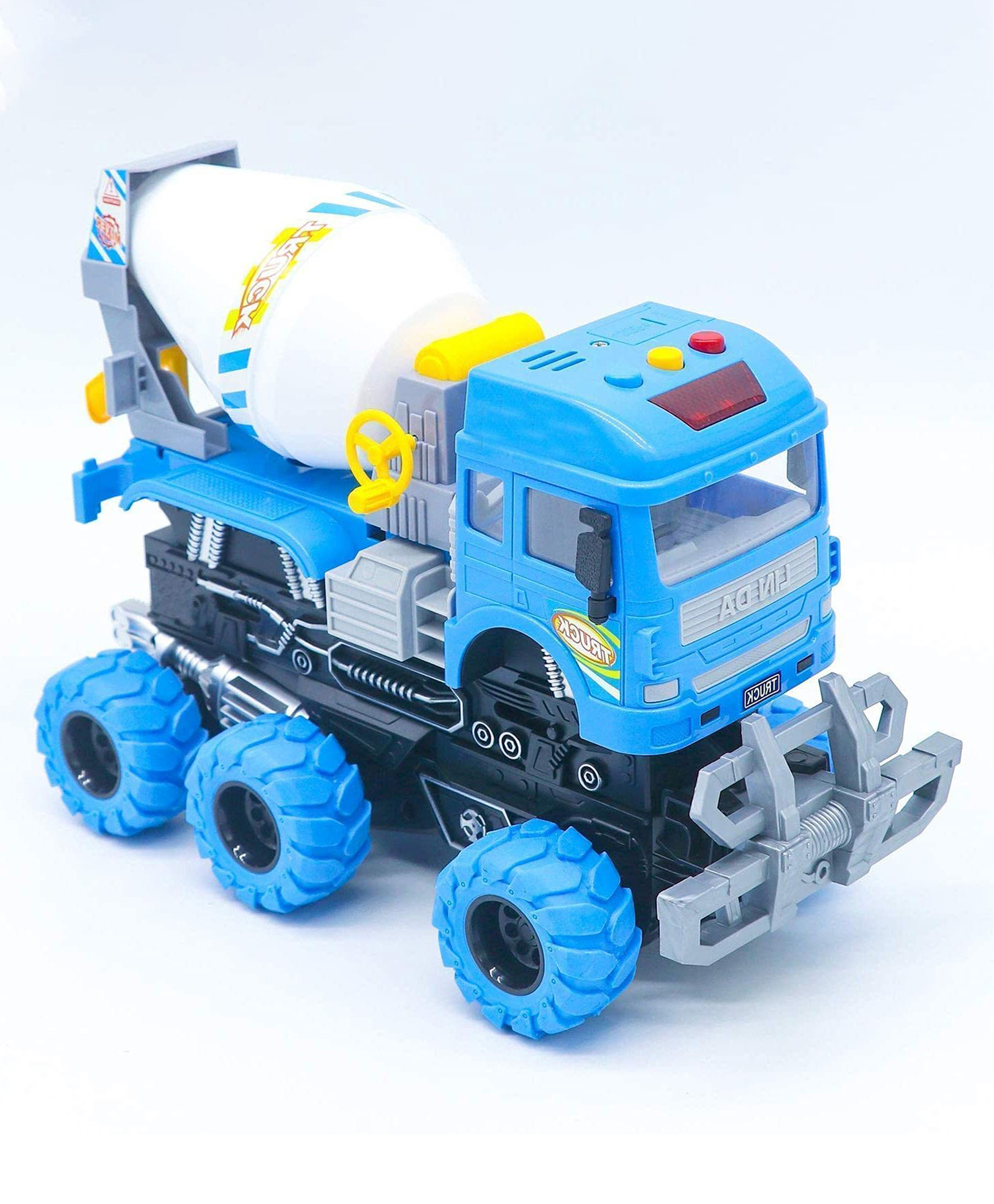 YAMAMA Friction Powered Cement Mixer Truck Lights And Music 6x6 Wheel Drive Road Super Truck Vehicle Car Toy For Kids  Multicolor-picture-28